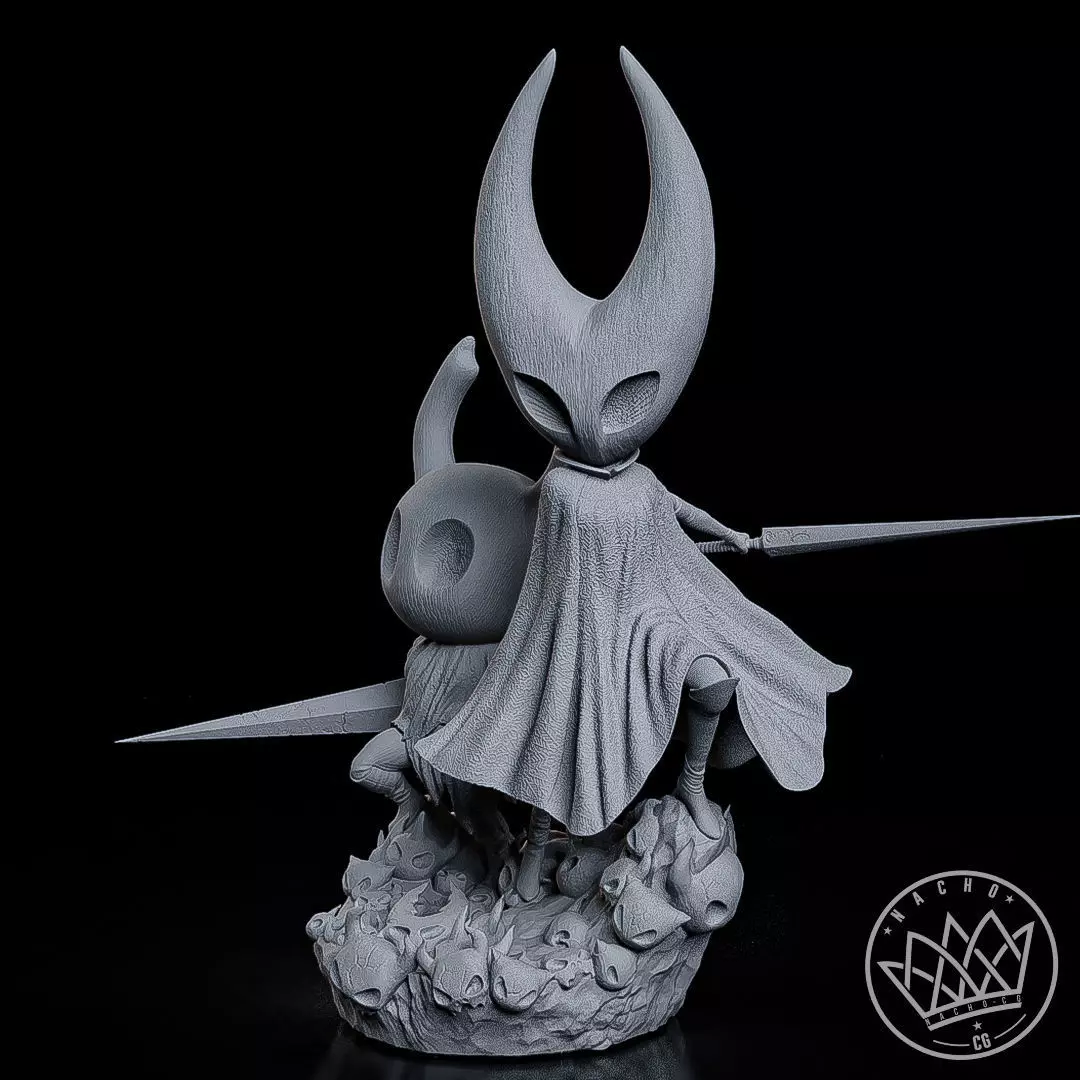 Fan Art - The Knight and Hornet from Hollow Knight and Silksong 3D print model_12