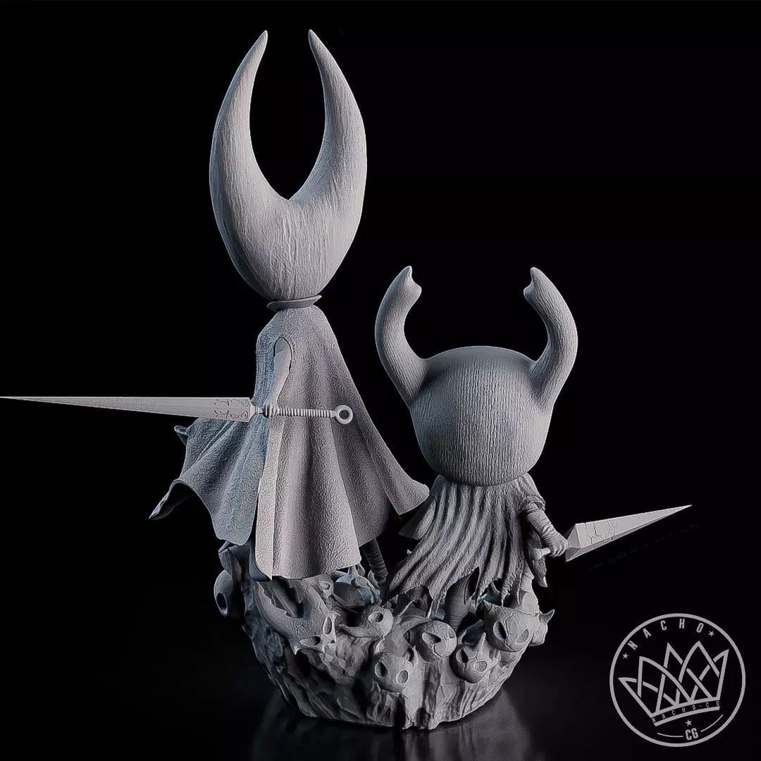 Fan Art - The Knight and Hornet from Hollow Knight and Silksong 3D print model_18