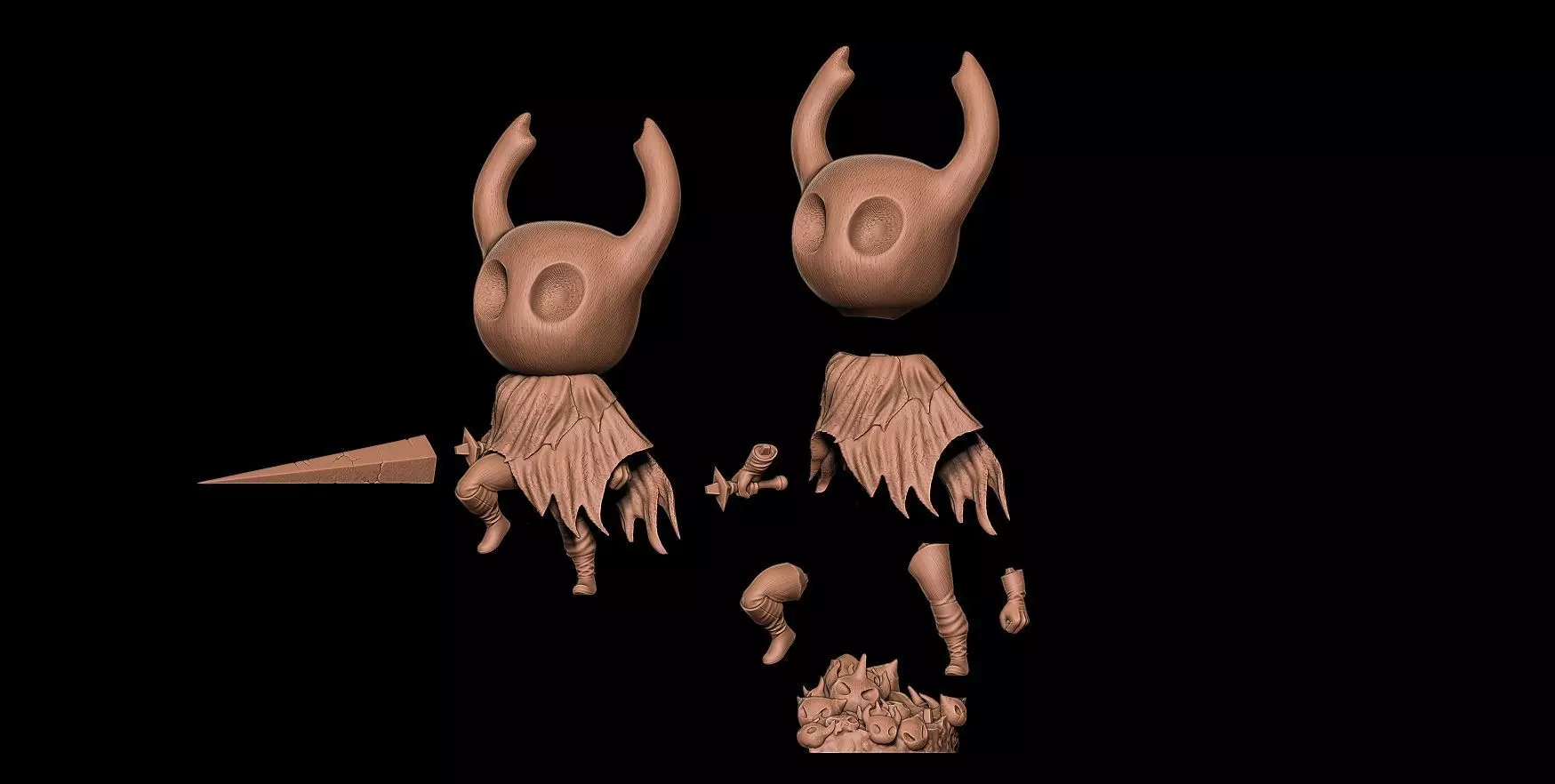 Fan Art - The Knight and Hornet from Hollow Knight and Silksong 3D print model_28