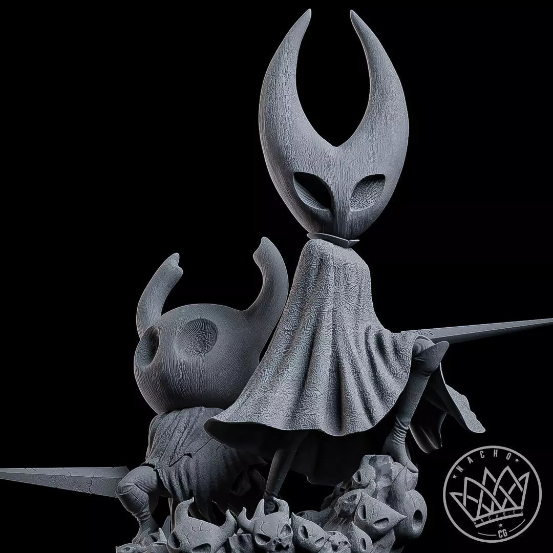 Fan Art - The Knight and Hornet from Hollow Knight and Silksong 3D print model_24
