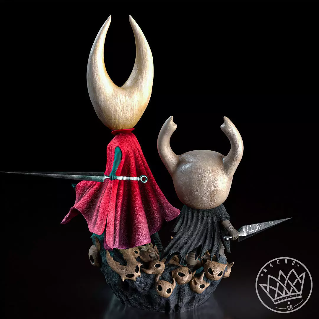Fan Art - The Knight and Hornet from Hollow Knight and Silksong 3D print model_5
