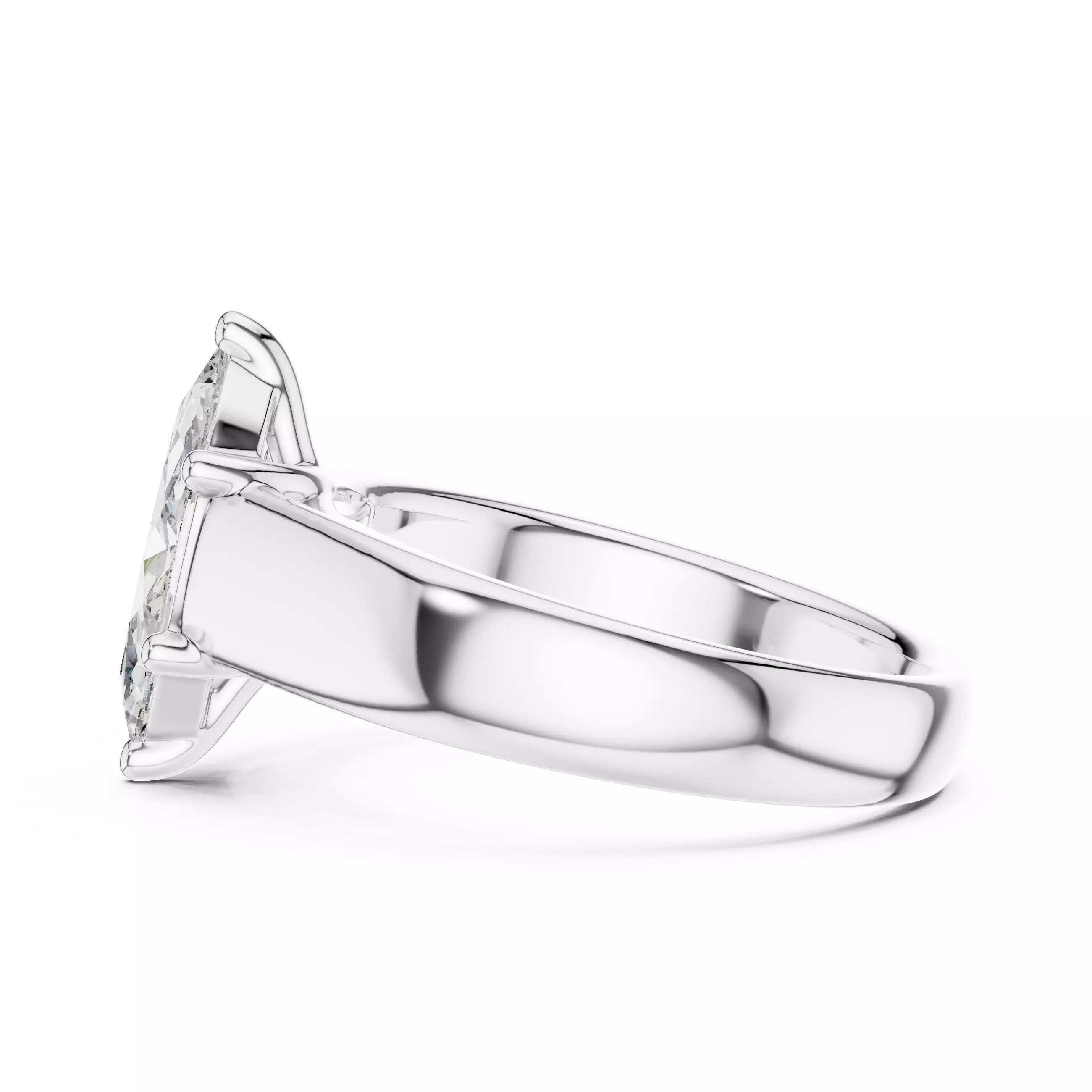 12x6mm Marquise Cut Solitaire Diamond Wedding Ring 3DM STL Video 3D print model_8