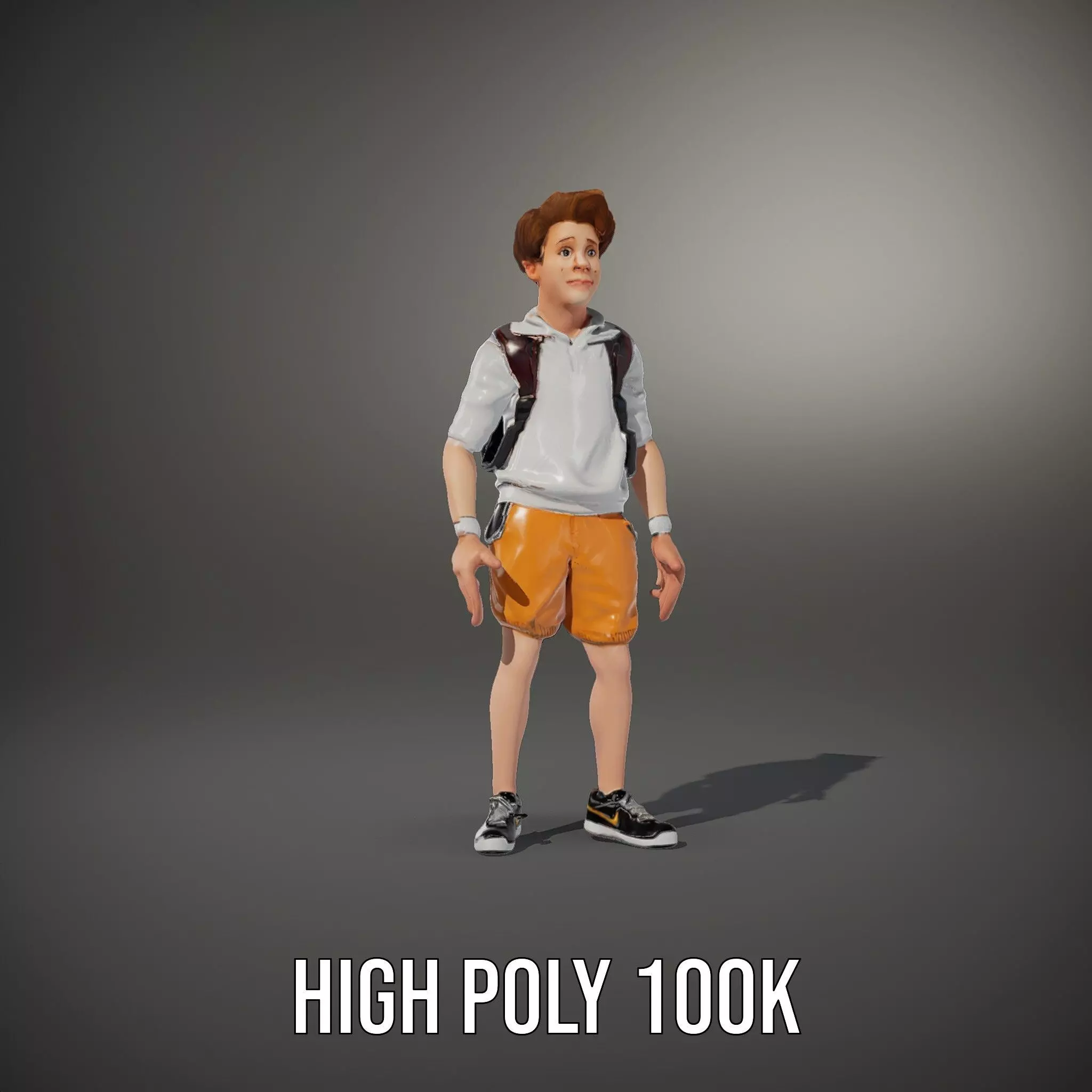 Youthful Backpacker model pack Low-poly 3D model_11