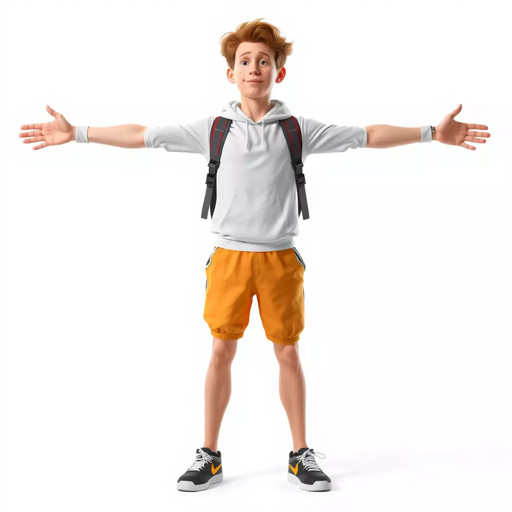 Youthful Backpacker model pack Low-poly 3D model_3