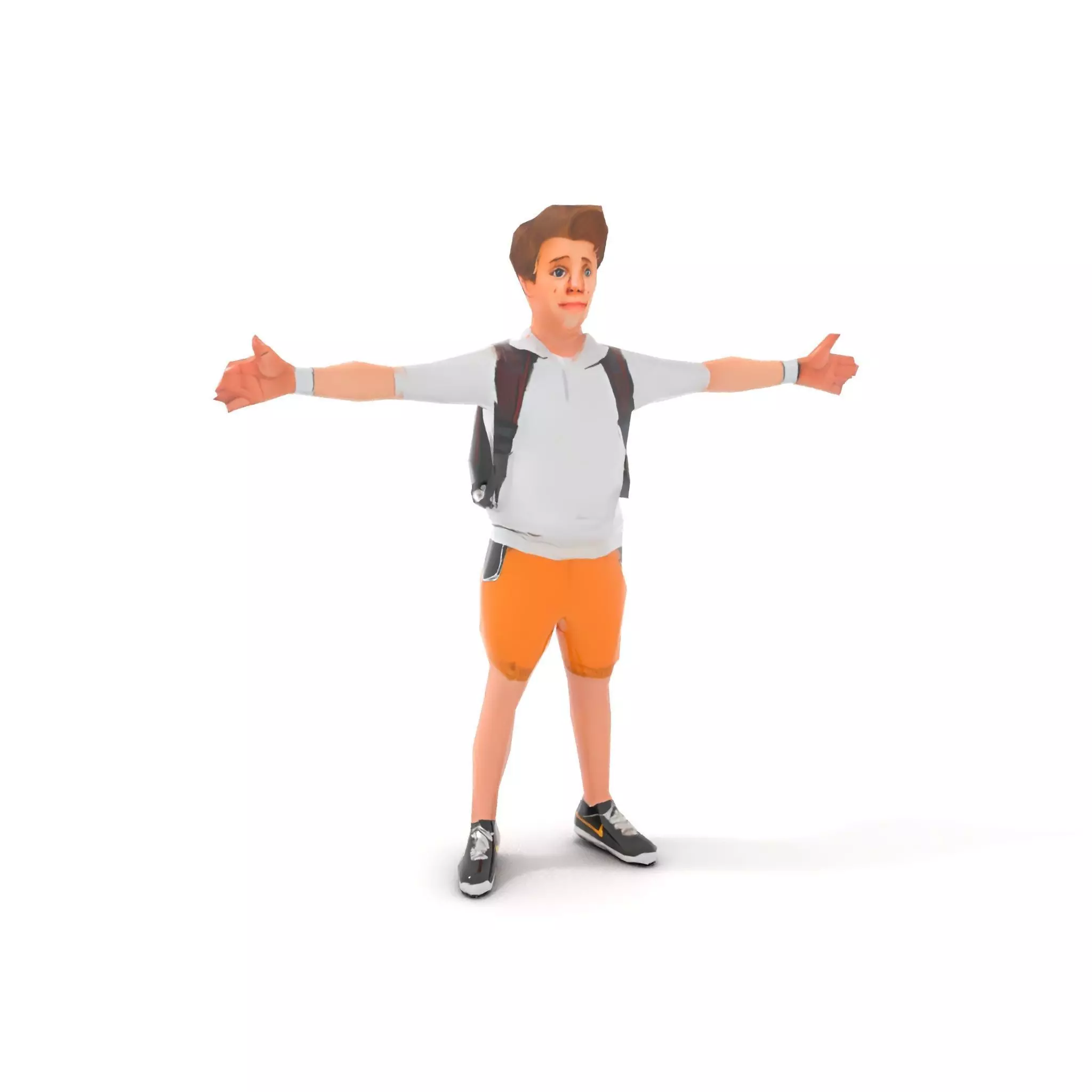 Youthful Backpacker model pack Low-poly 3D model_15