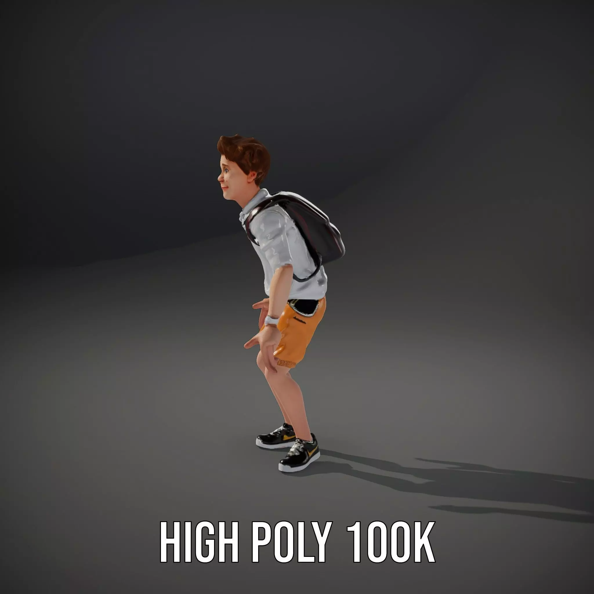 Youthful Backpacker model pack Low-poly 3D model_9