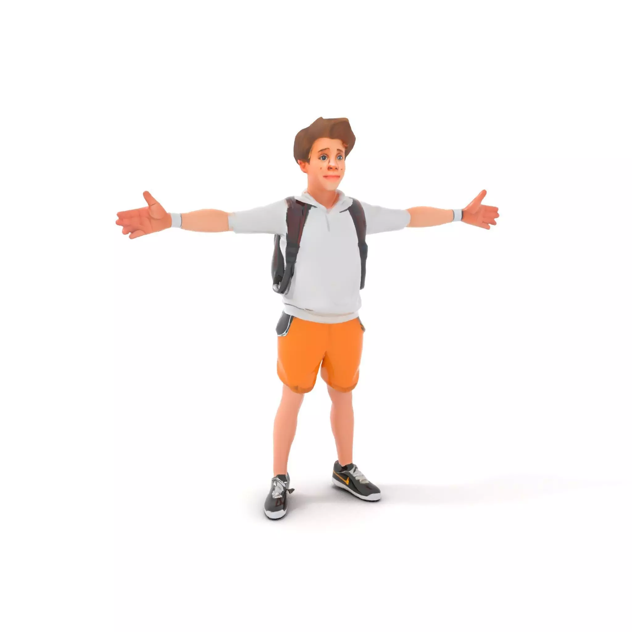 Youthful Backpacker model pack Low-poly 3D model_7