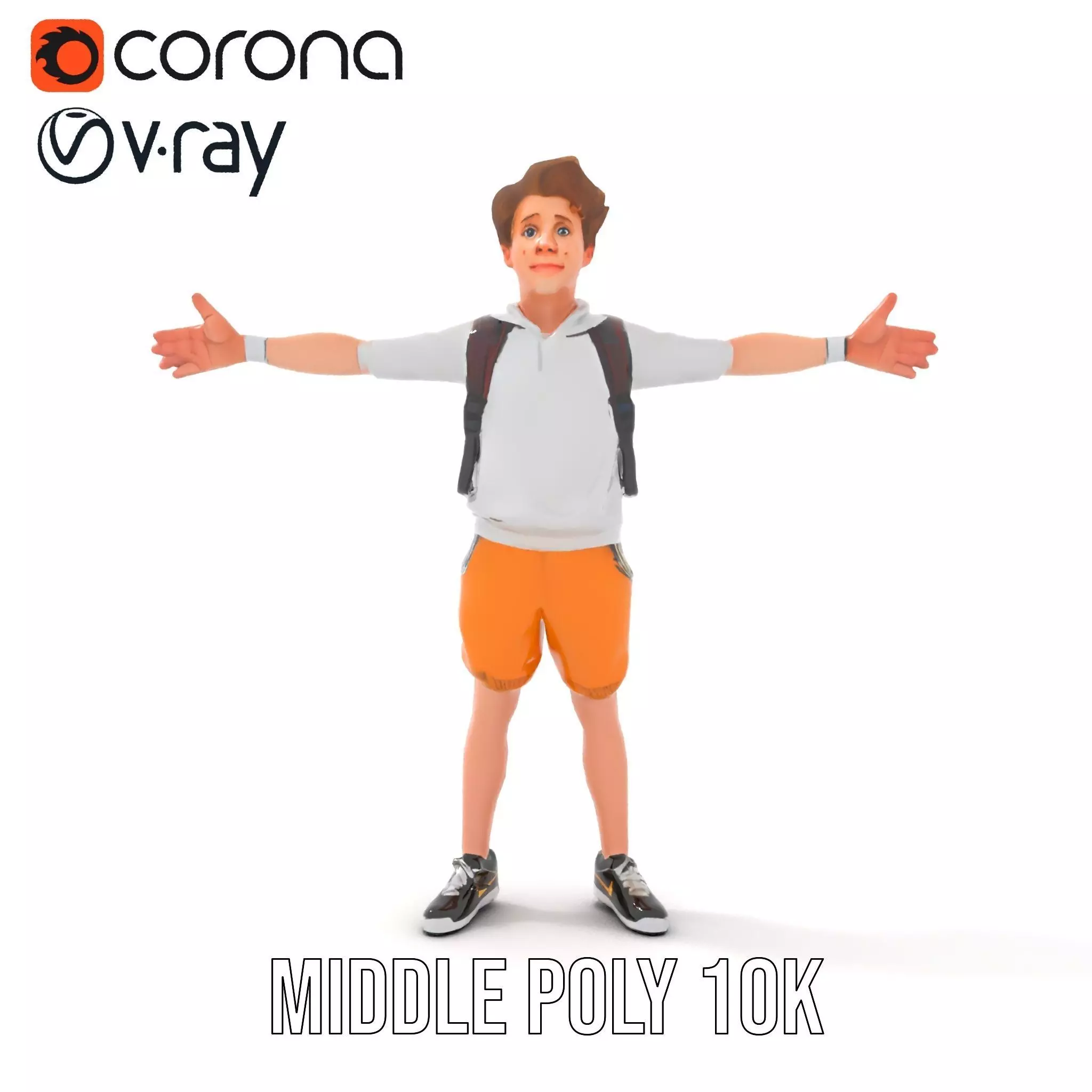 Youthful Backpacker model pack Low-poly 3D model_25