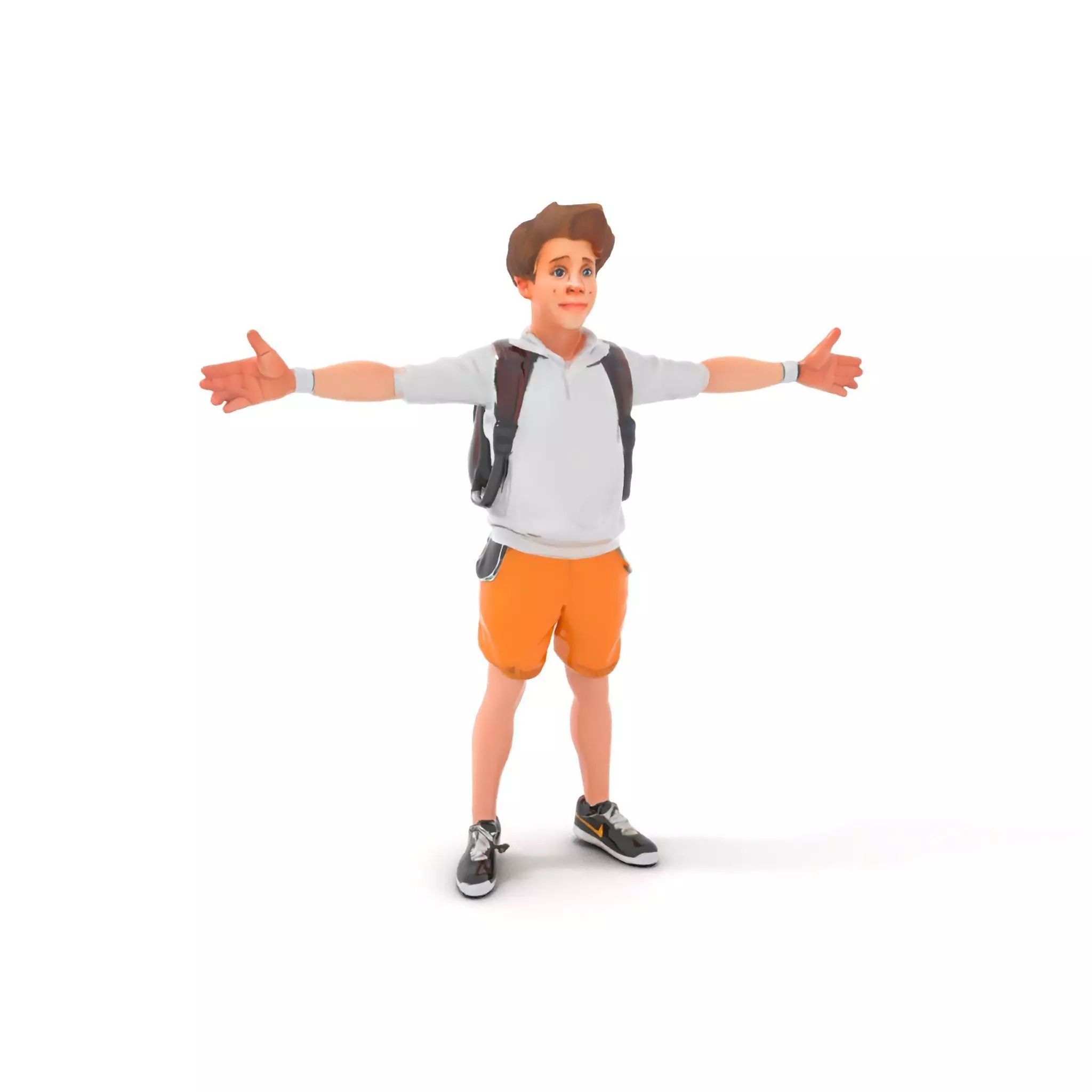 Youthful Backpacker model pack Low-poly 3D model_0