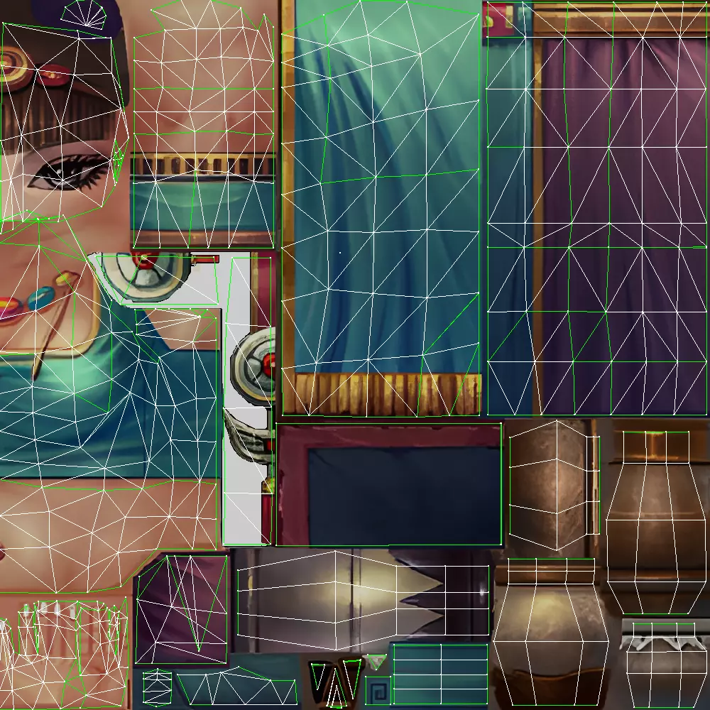 Veiled girl vendor woman Low-poly 3D model_8