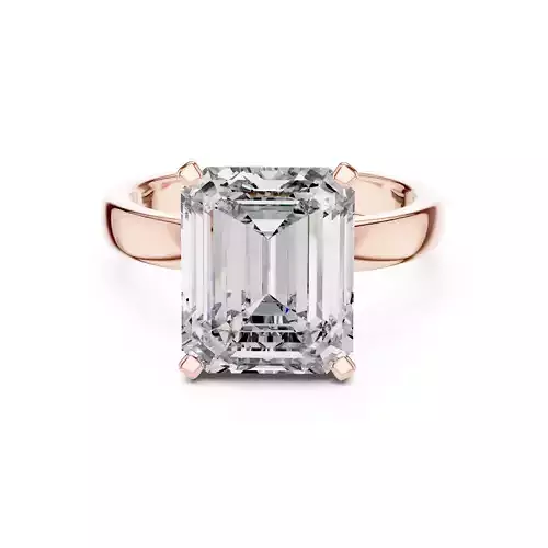 Solitaire Emerald Cut Diamond Engagement Ring 3DM STL Video