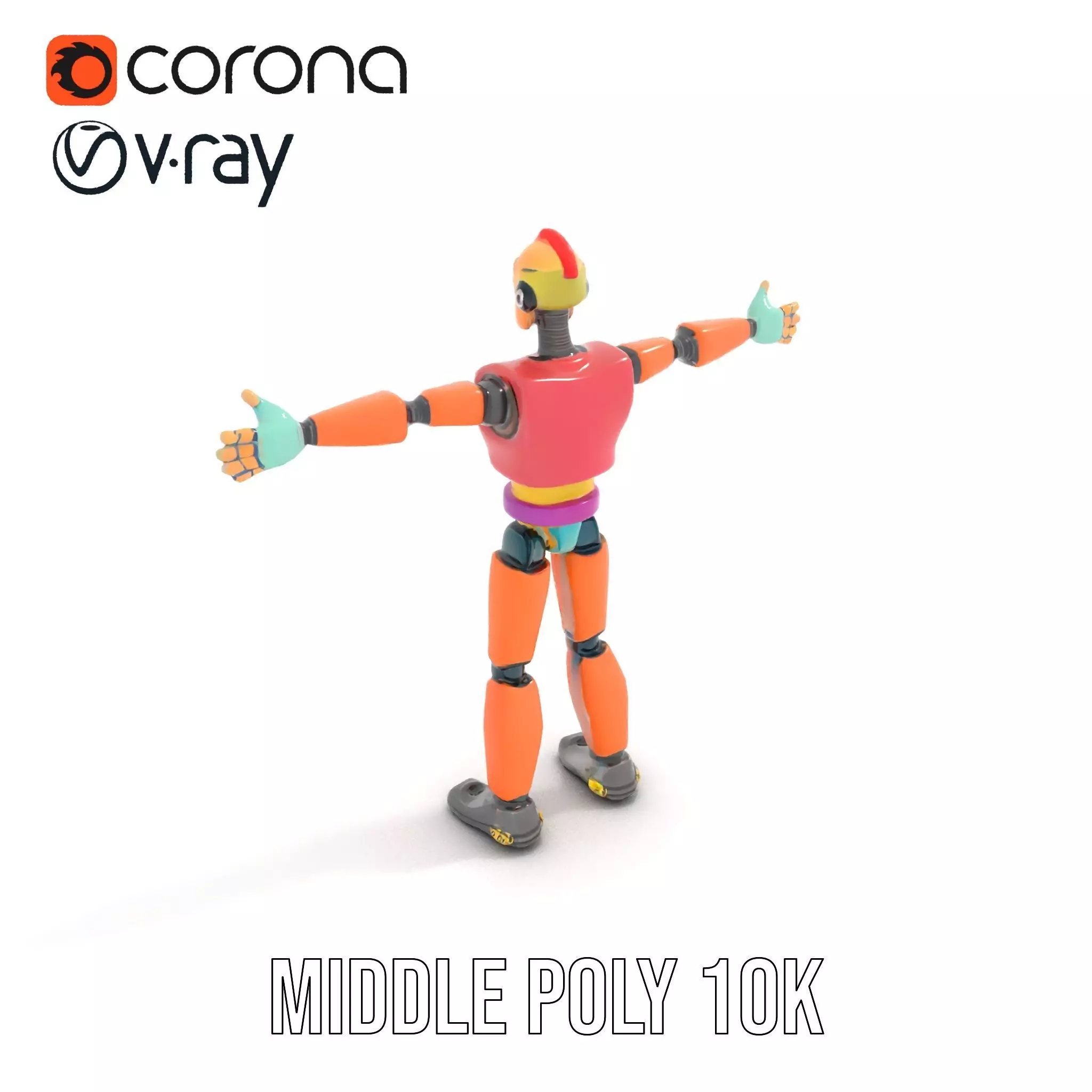 Colorful Robot model pack Low-poly 3D model_12