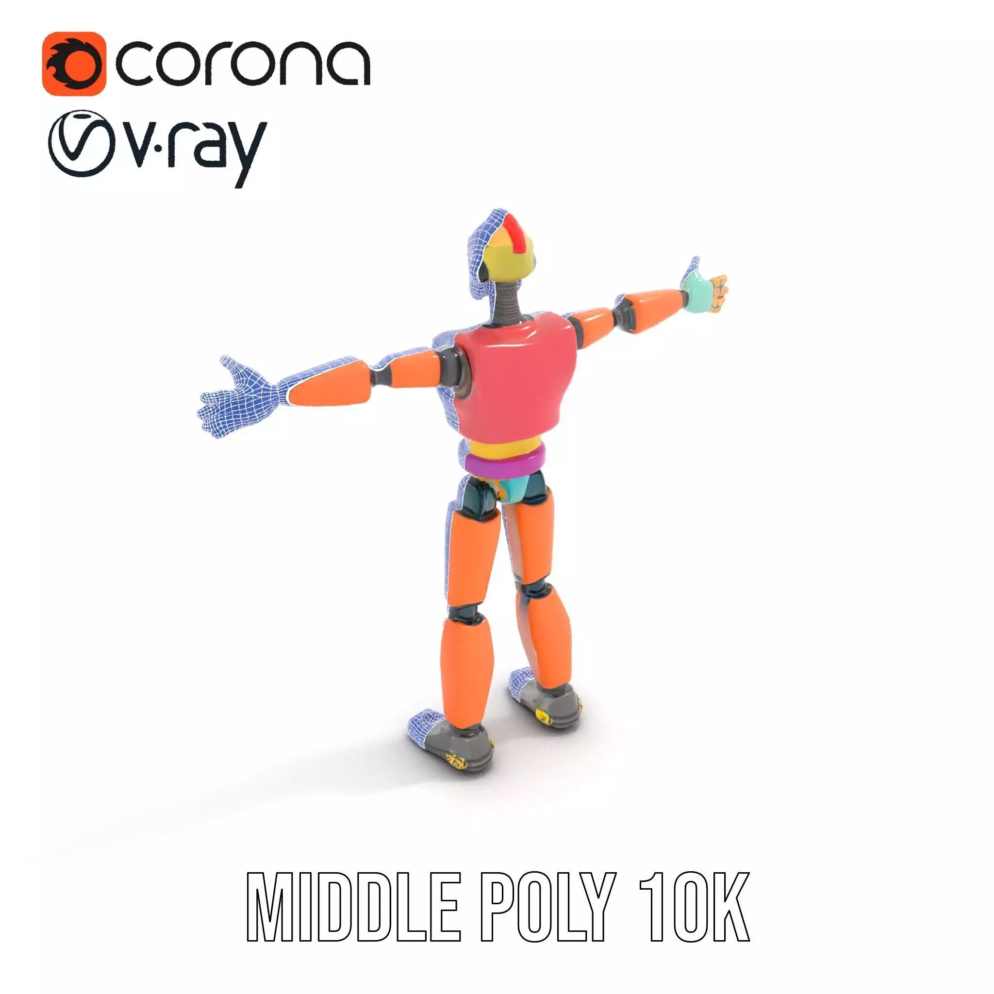 Colorful Robot model pack Low-poly 3D model_27