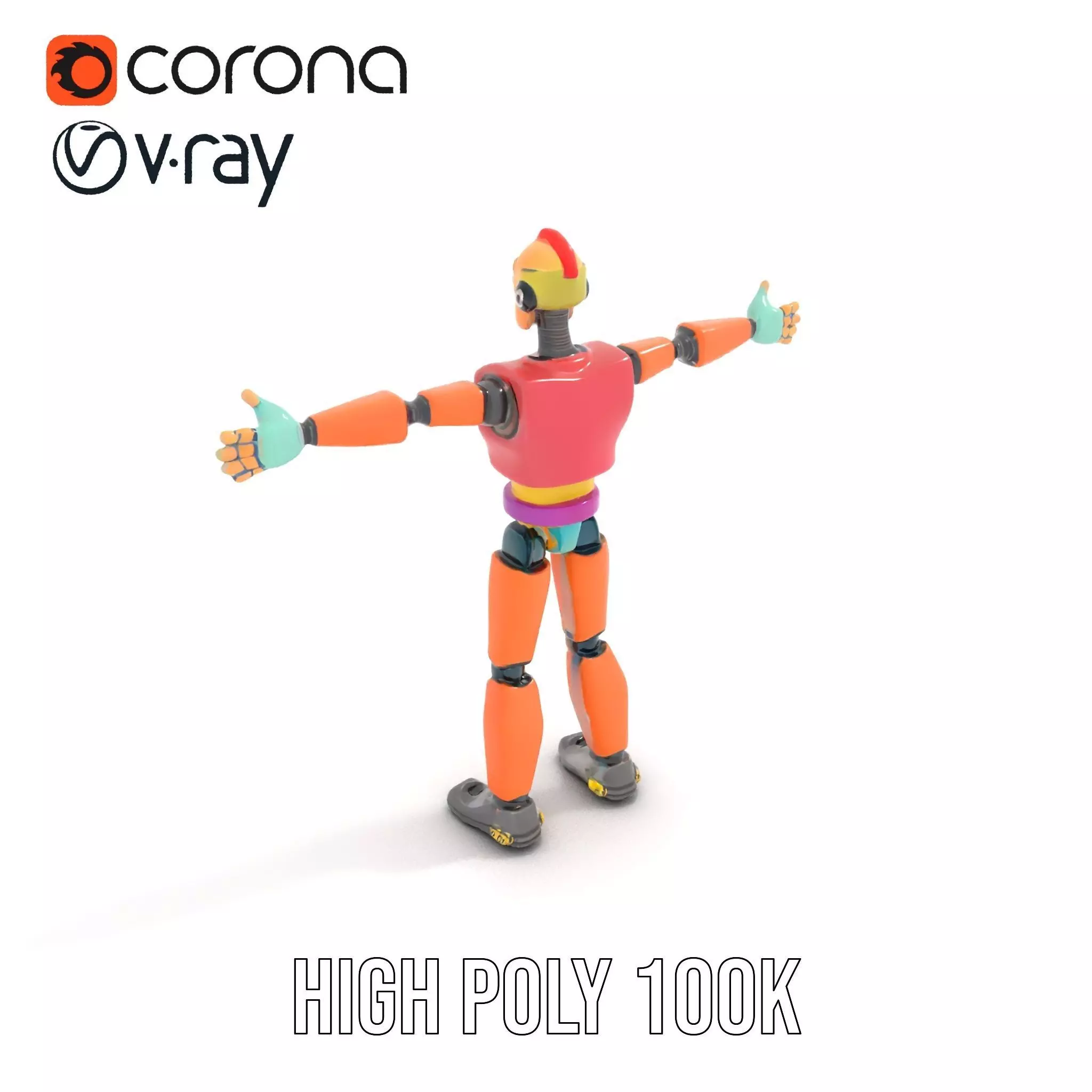 Colorful Robot model pack Low-poly 3D model_24