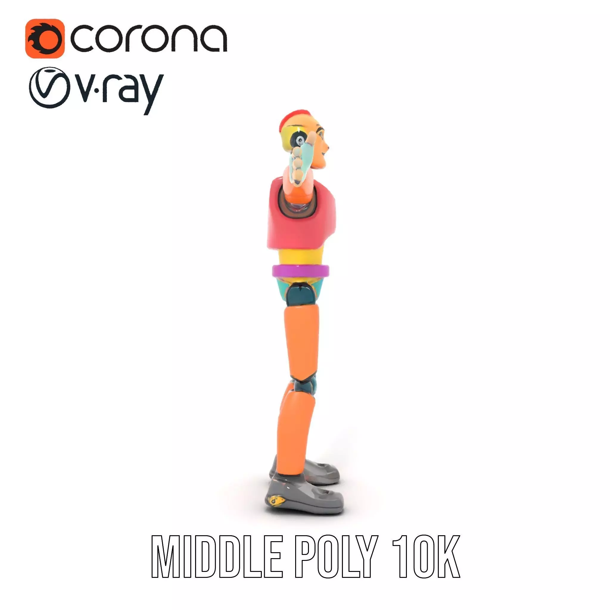 Colorful Robot model pack Low-poly 3D model_14