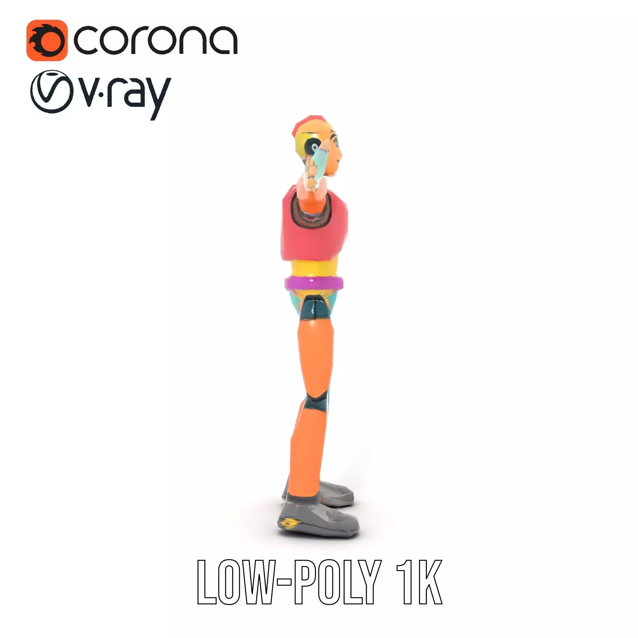 Colorful Robot model pack Low-poly 3D model_31