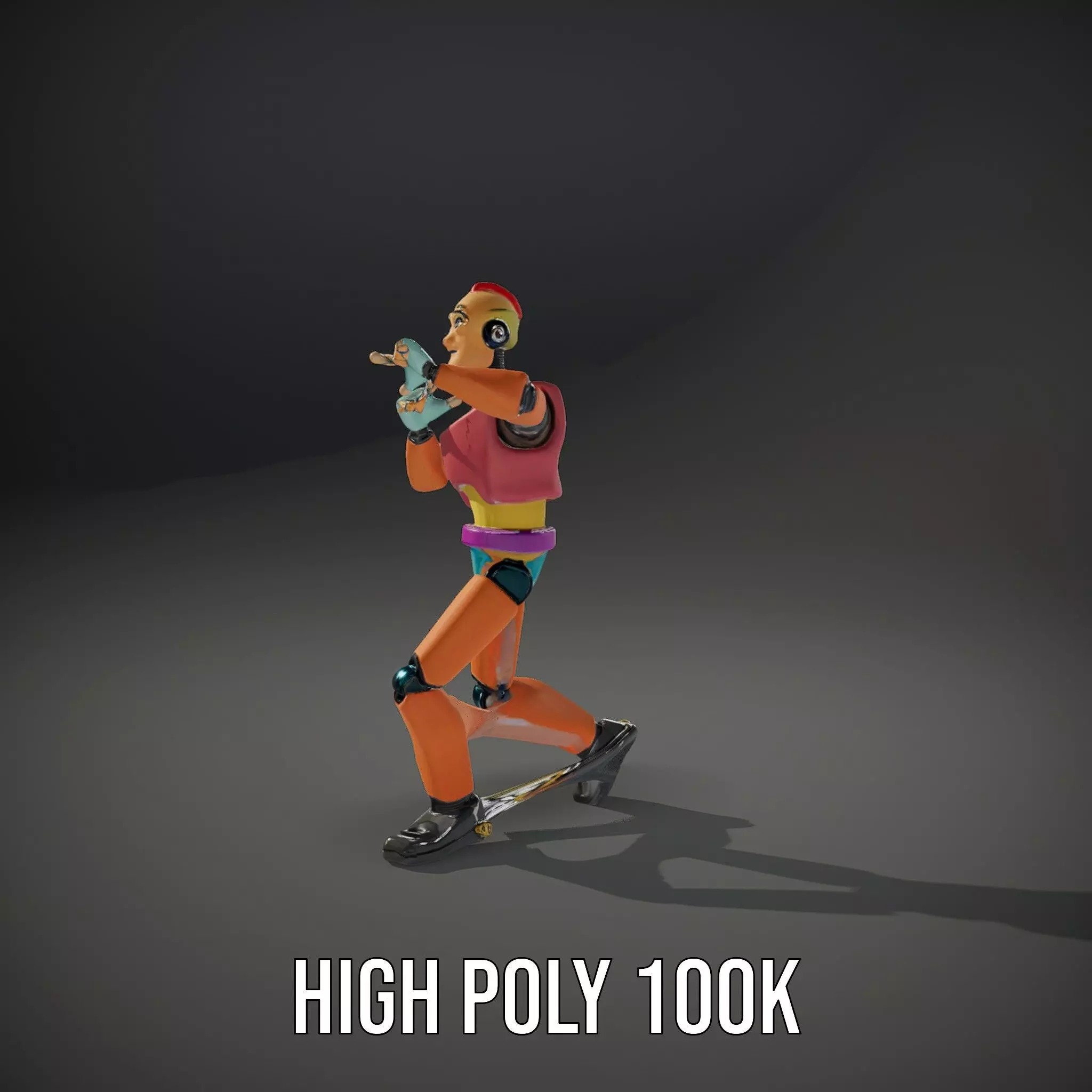 Colorful Robot model pack Low-poly 3D model_11