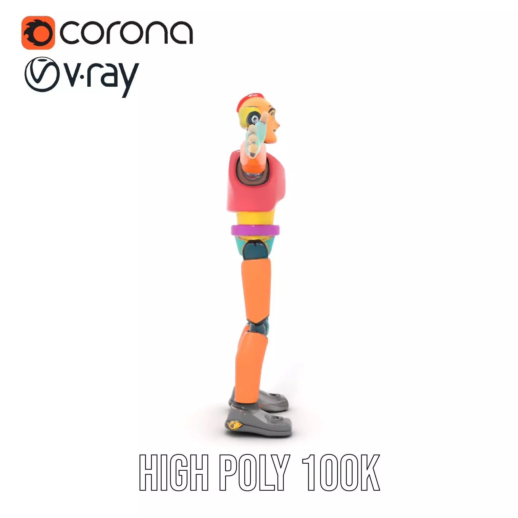 Colorful Robot model pack Low-poly 3D model_32