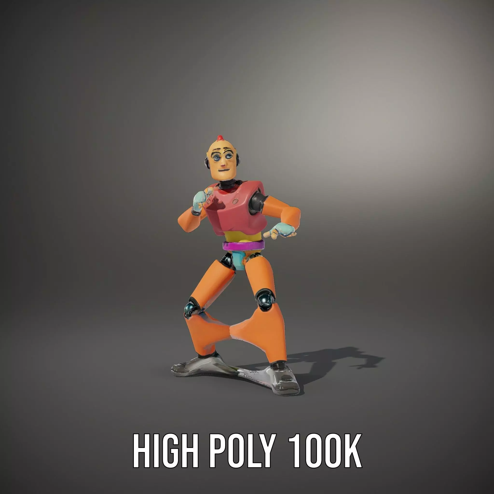 Colorful Robot model pack Low-poly 3D model_9