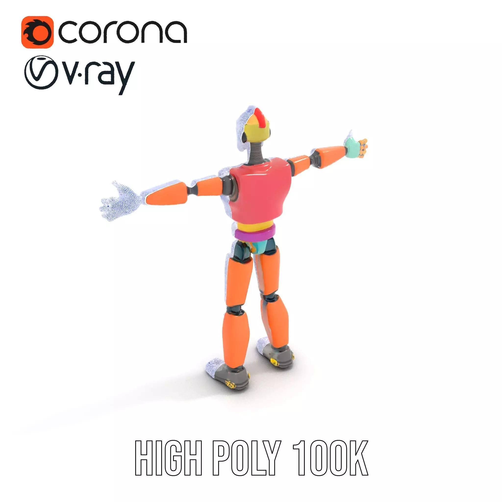 Colorful Robot model pack Low-poly 3D model_33