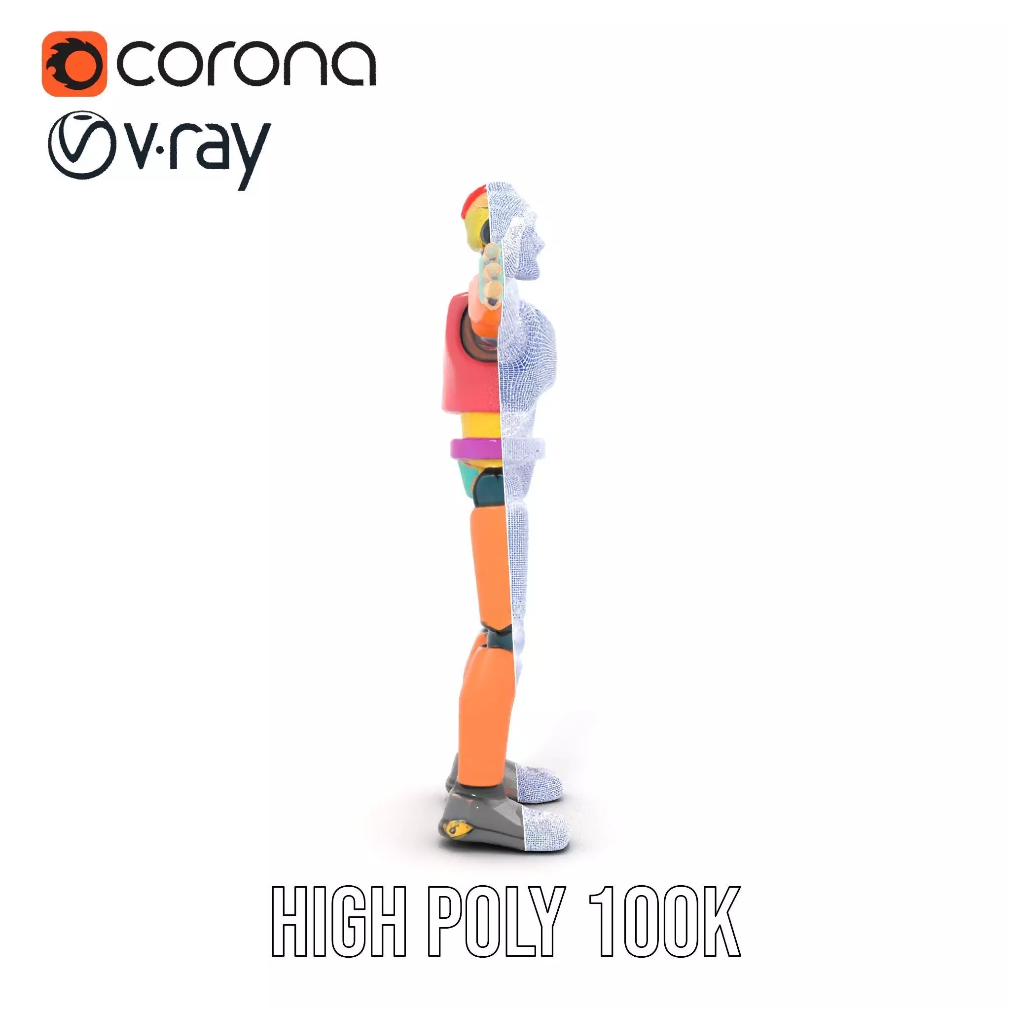 Colorful Robot model pack Low-poly 3D model_29