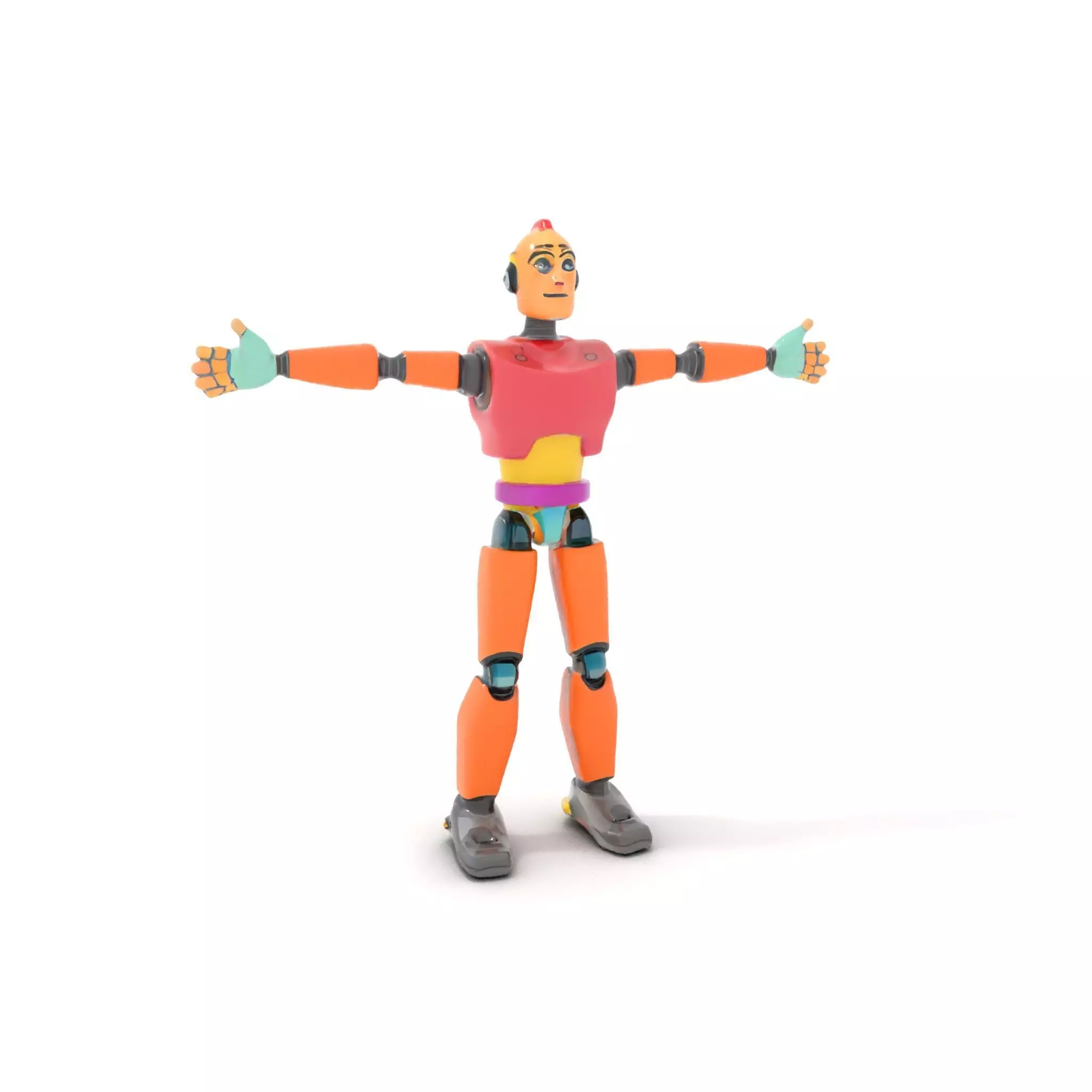 Colorful Robot model pack Low-poly 3D model_0