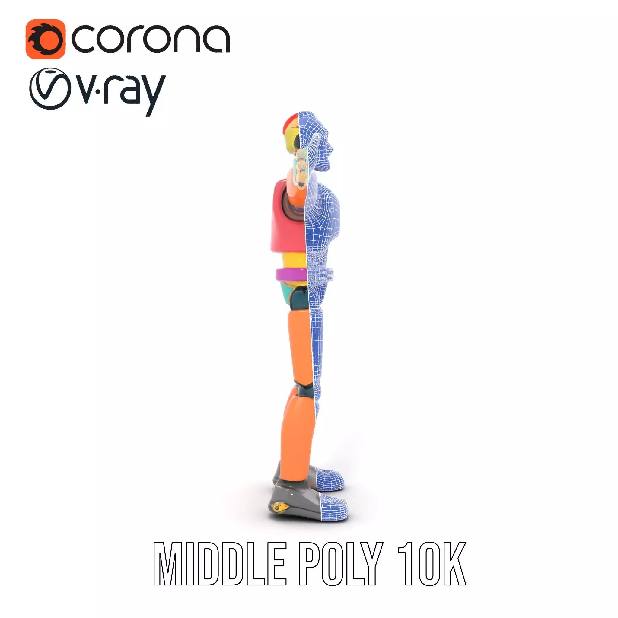 Colorful Robot model pack Low-poly 3D model_30