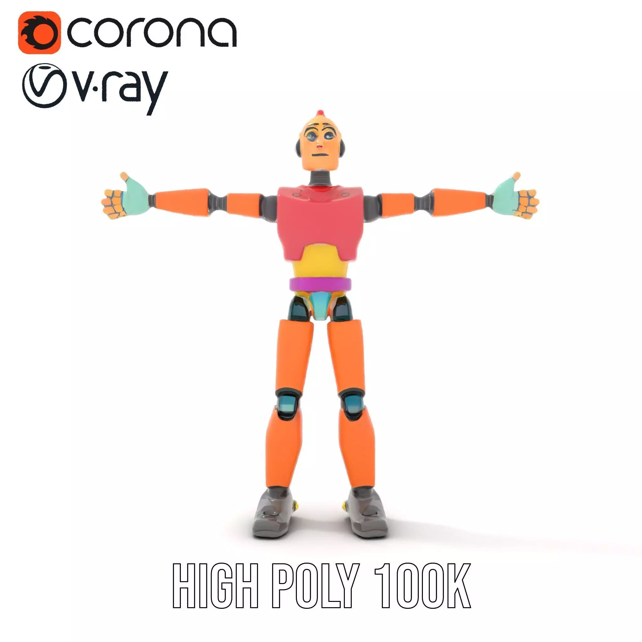 Colorful Robot model pack Low-poly 3D model_18