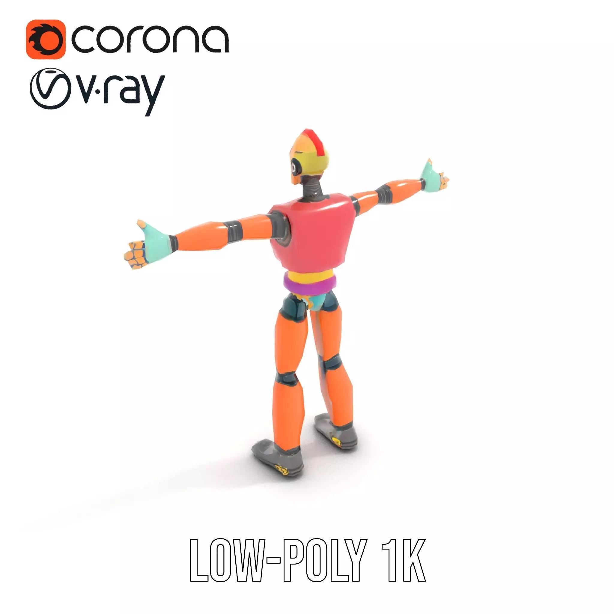Colorful Robot model pack Low-poly 3D model_10