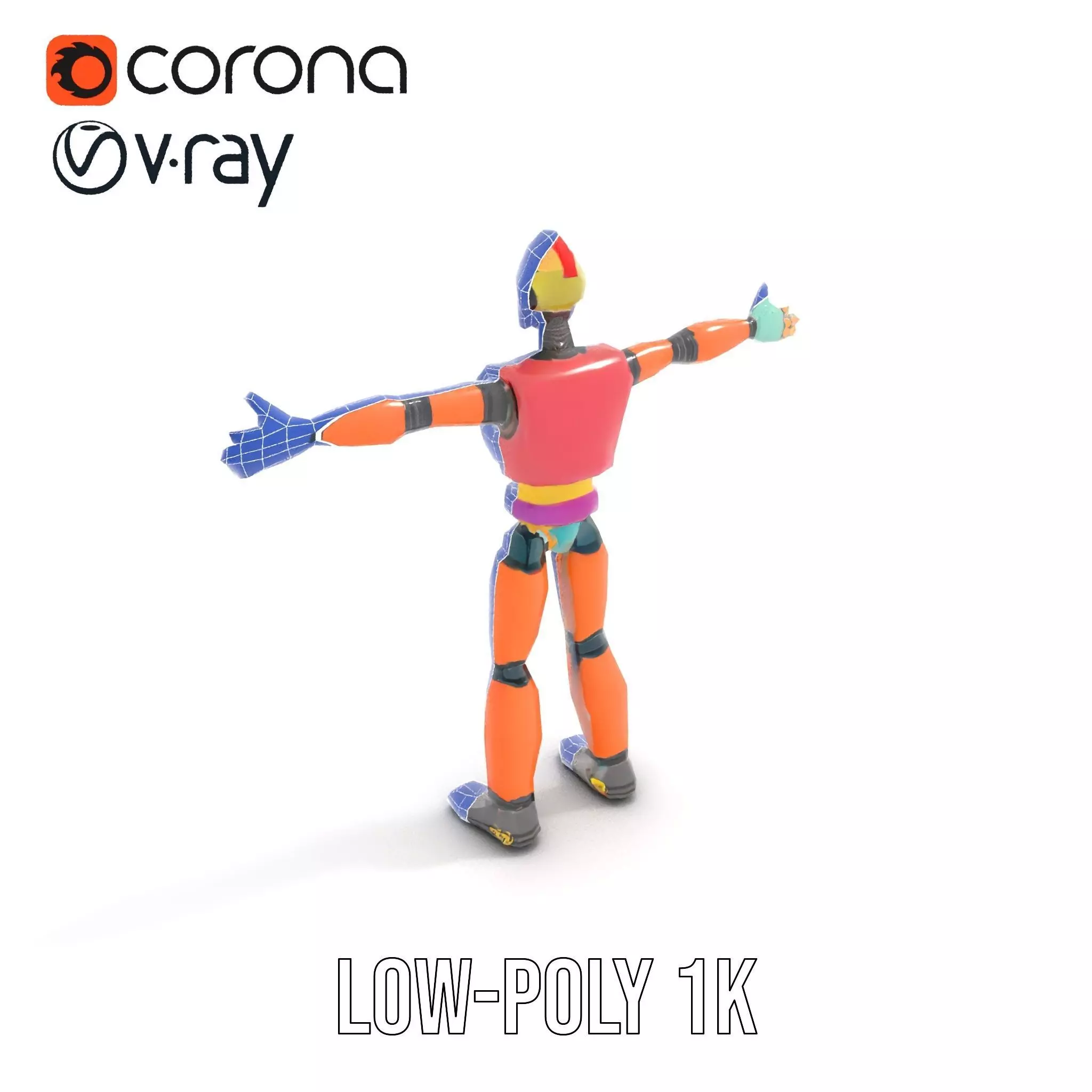 Colorful Robot model pack Low-poly 3D model_28