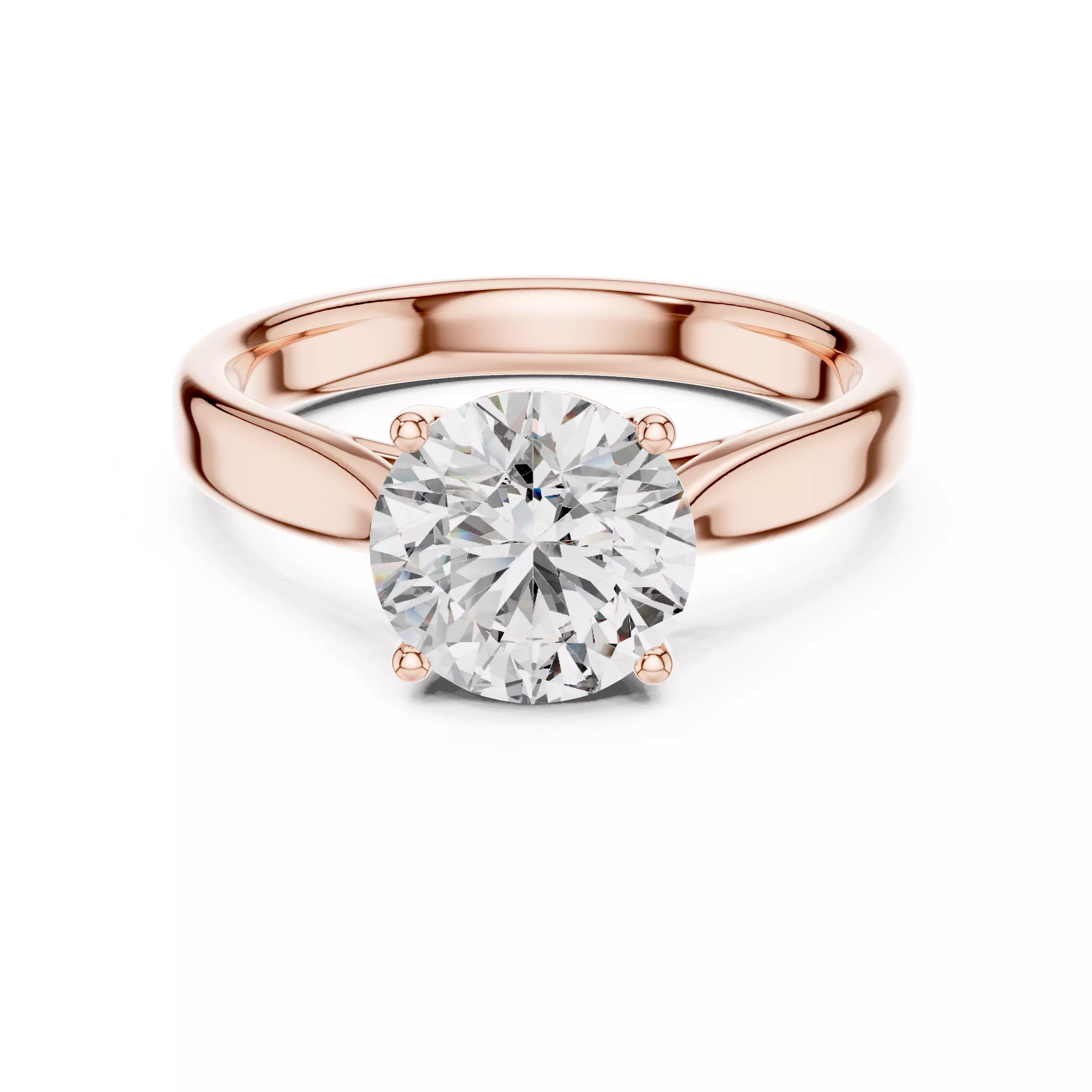 Solitaire Round Cut Diamond Cross Prong Wedding Ring File Video 3D print model