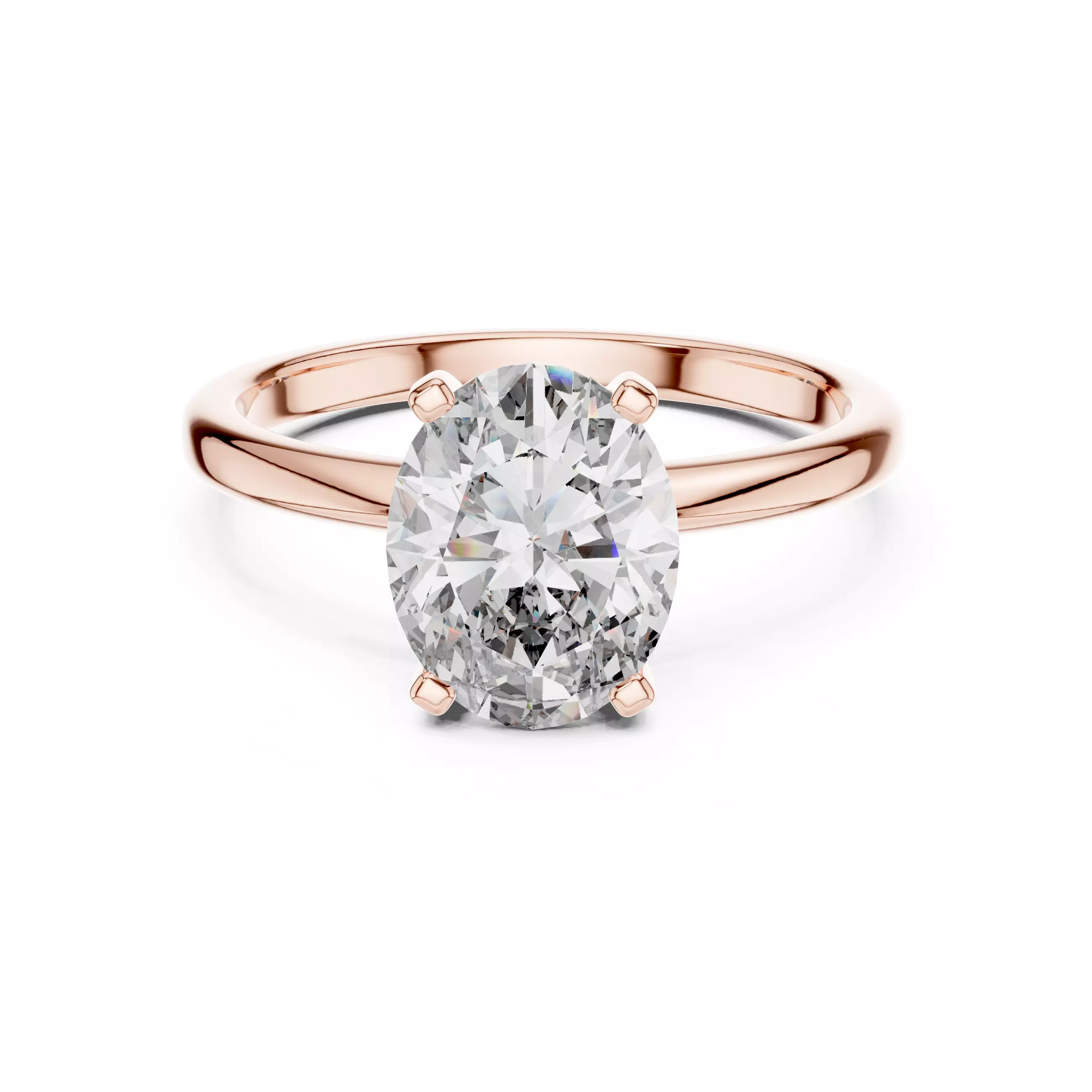 Solitaire 9x7mm Oval Cut Diamond Wedding Ring 3DM STL Video 3D print model