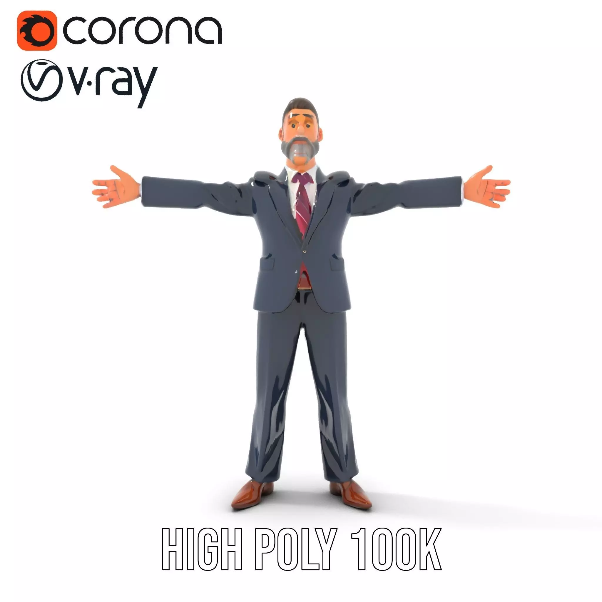 Dapper Executive Suit model pack Low-poly 3D model_16