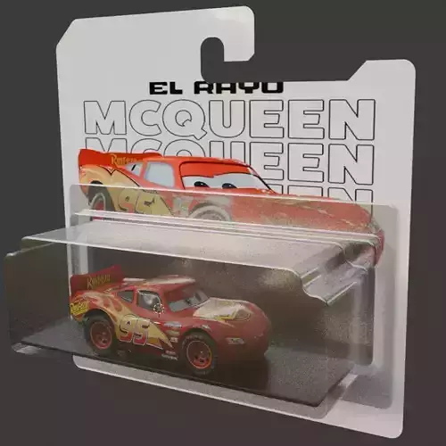 lightning mcqueen toy blister card 3d model