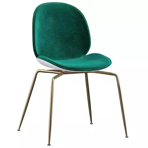 Velvet Upholstered Armless Chair Carbon Steel