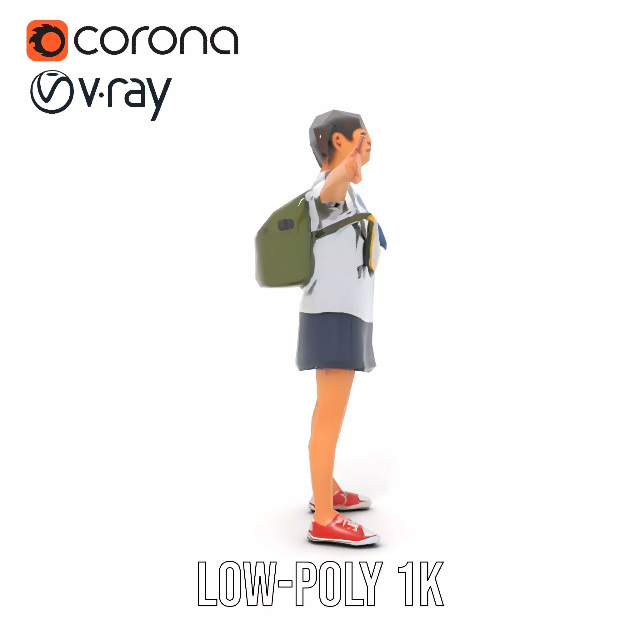 Cheerful Student model pack Low-poly 3D model_15