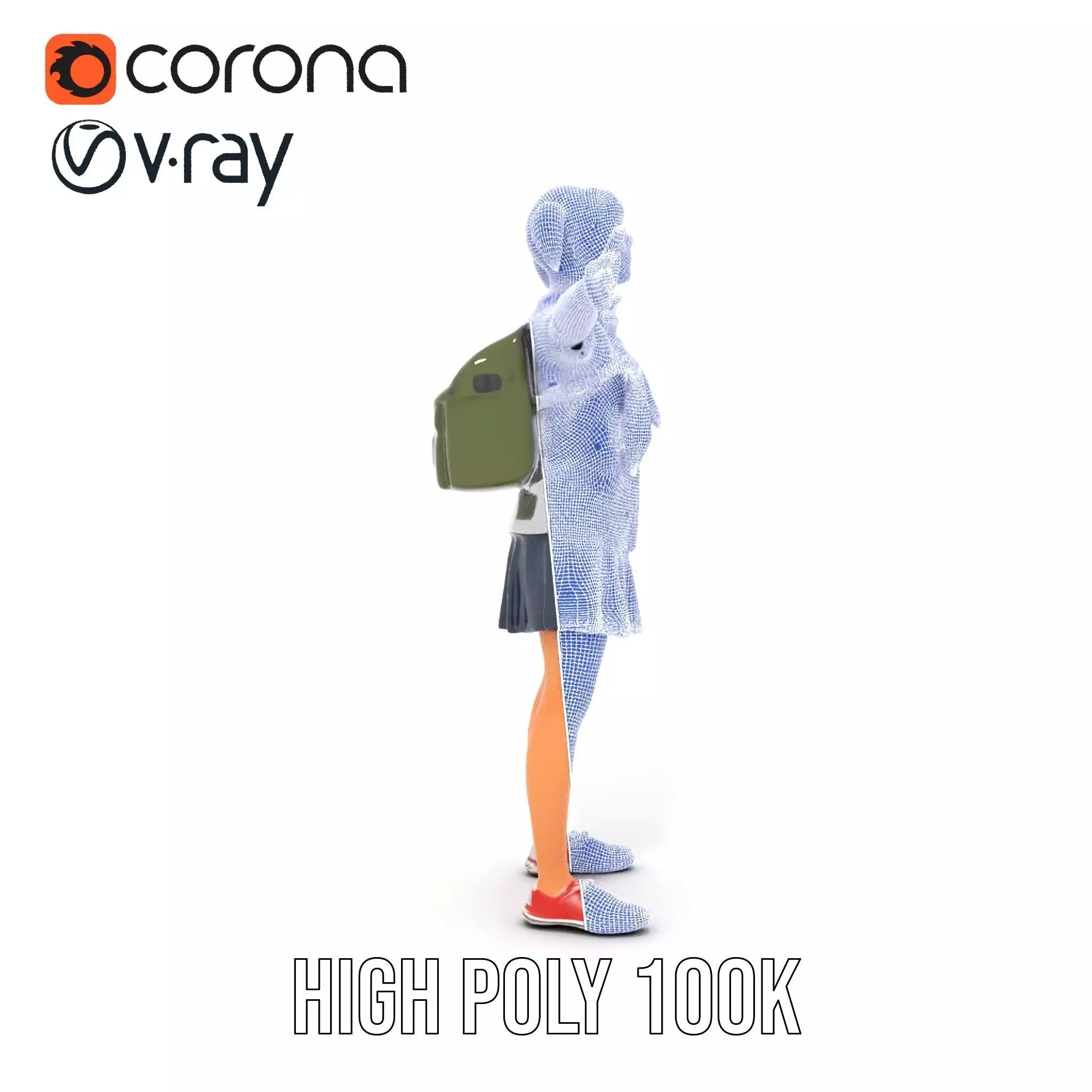 Cheerful Student model pack Low-poly 3D model_35