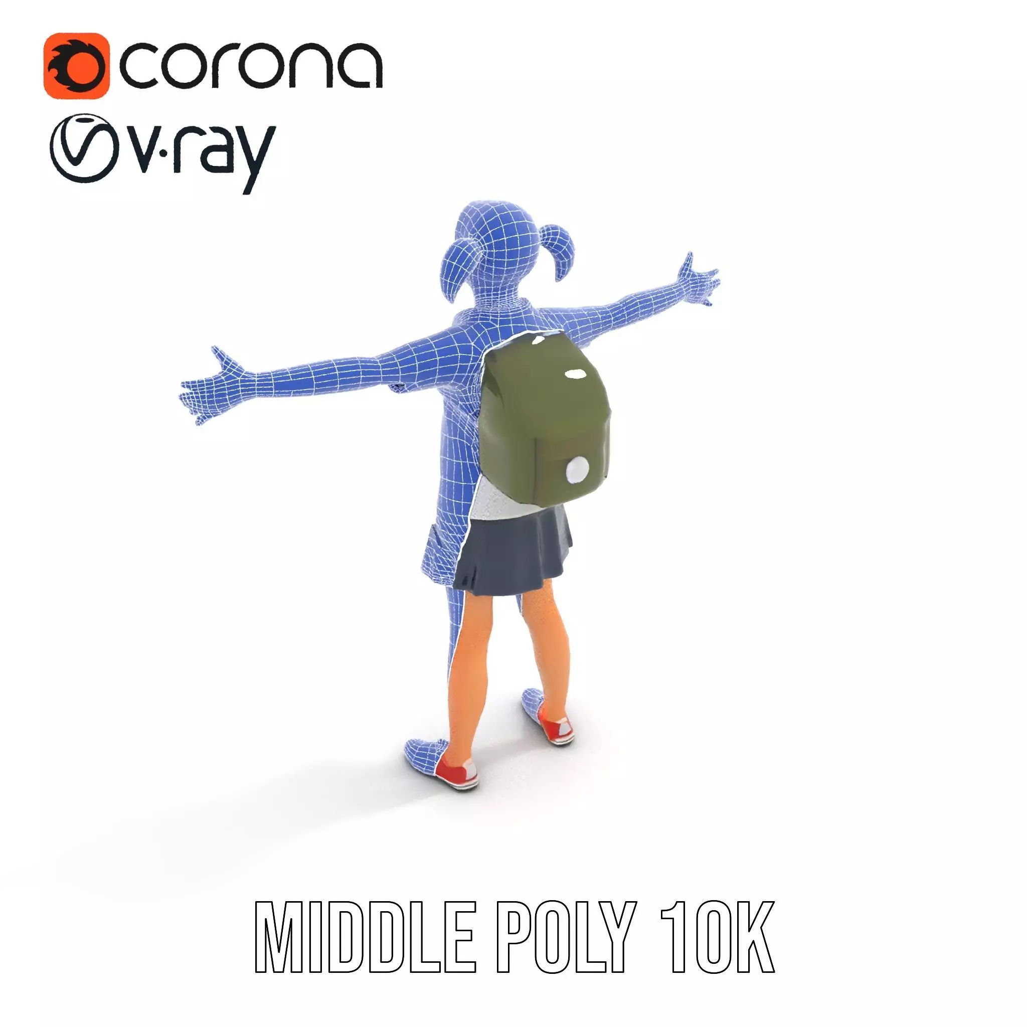 Cheerful Student model pack Low-poly 3D model_22