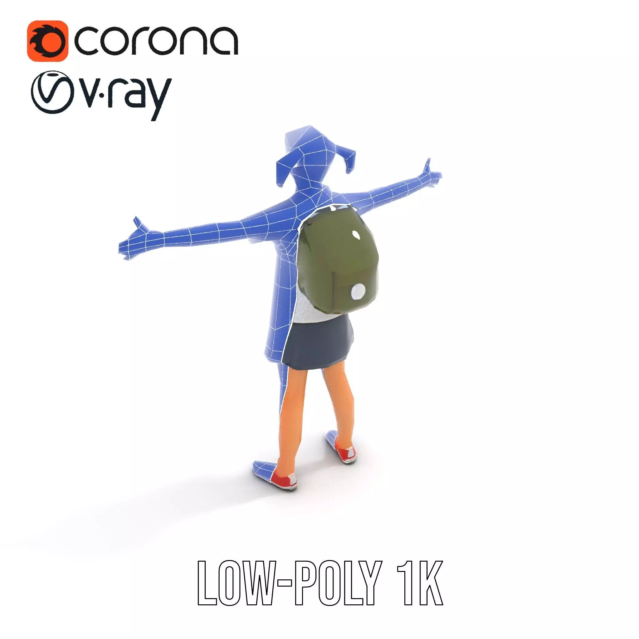 Cheerful Student model pack Low-poly 3D model_23