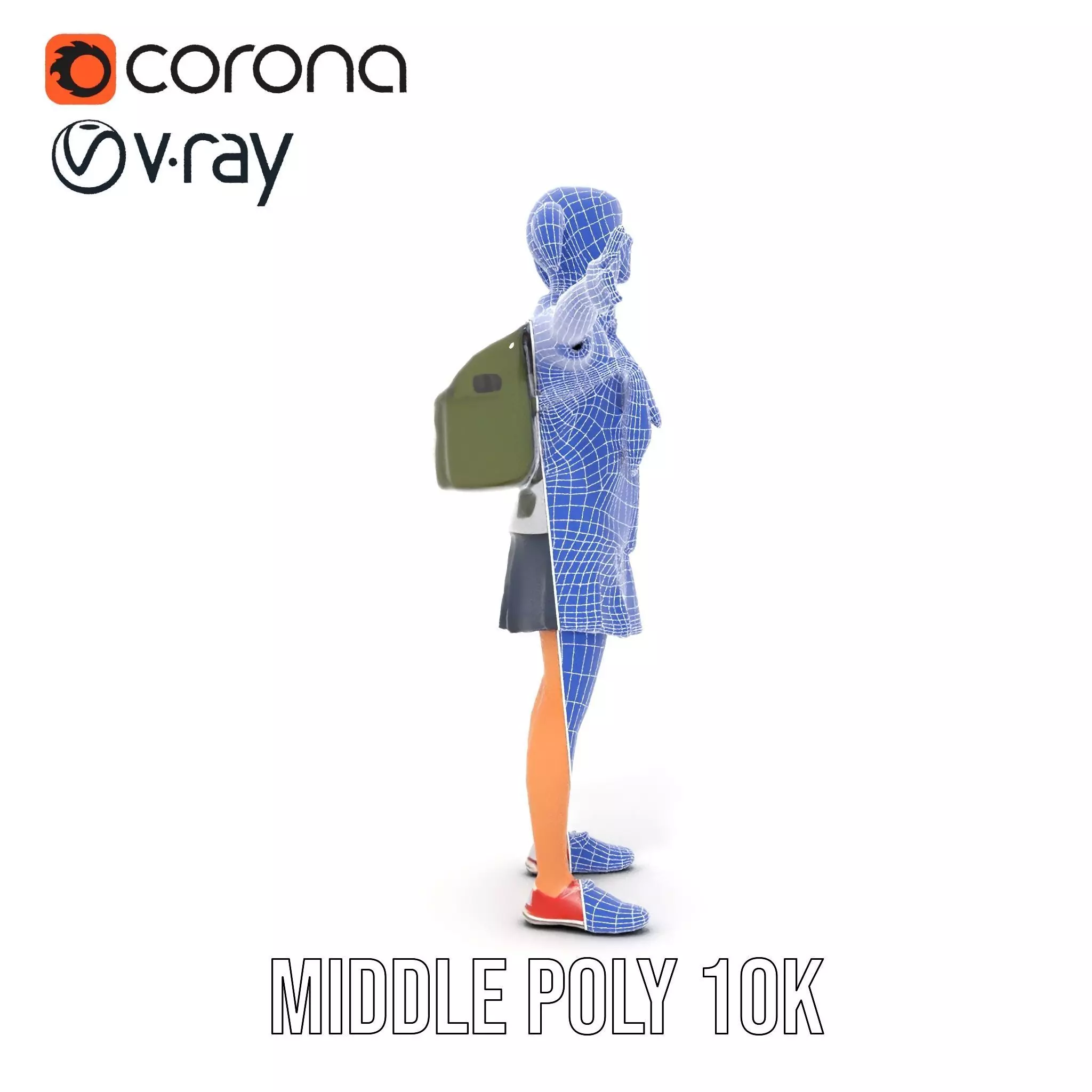 Cheerful Student model pack Low-poly 3D model_27