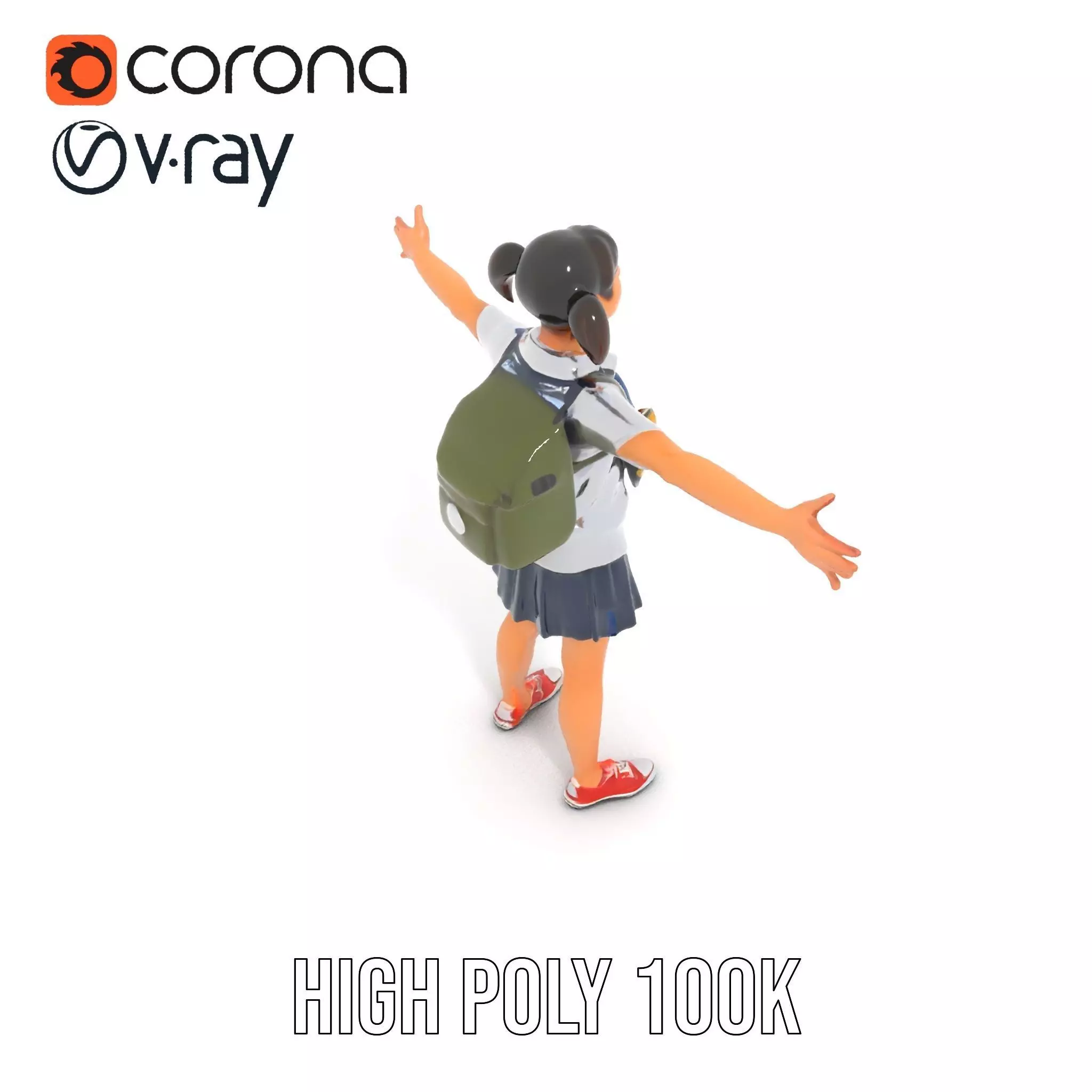 Cheerful Student model pack Low-poly 3D model_24