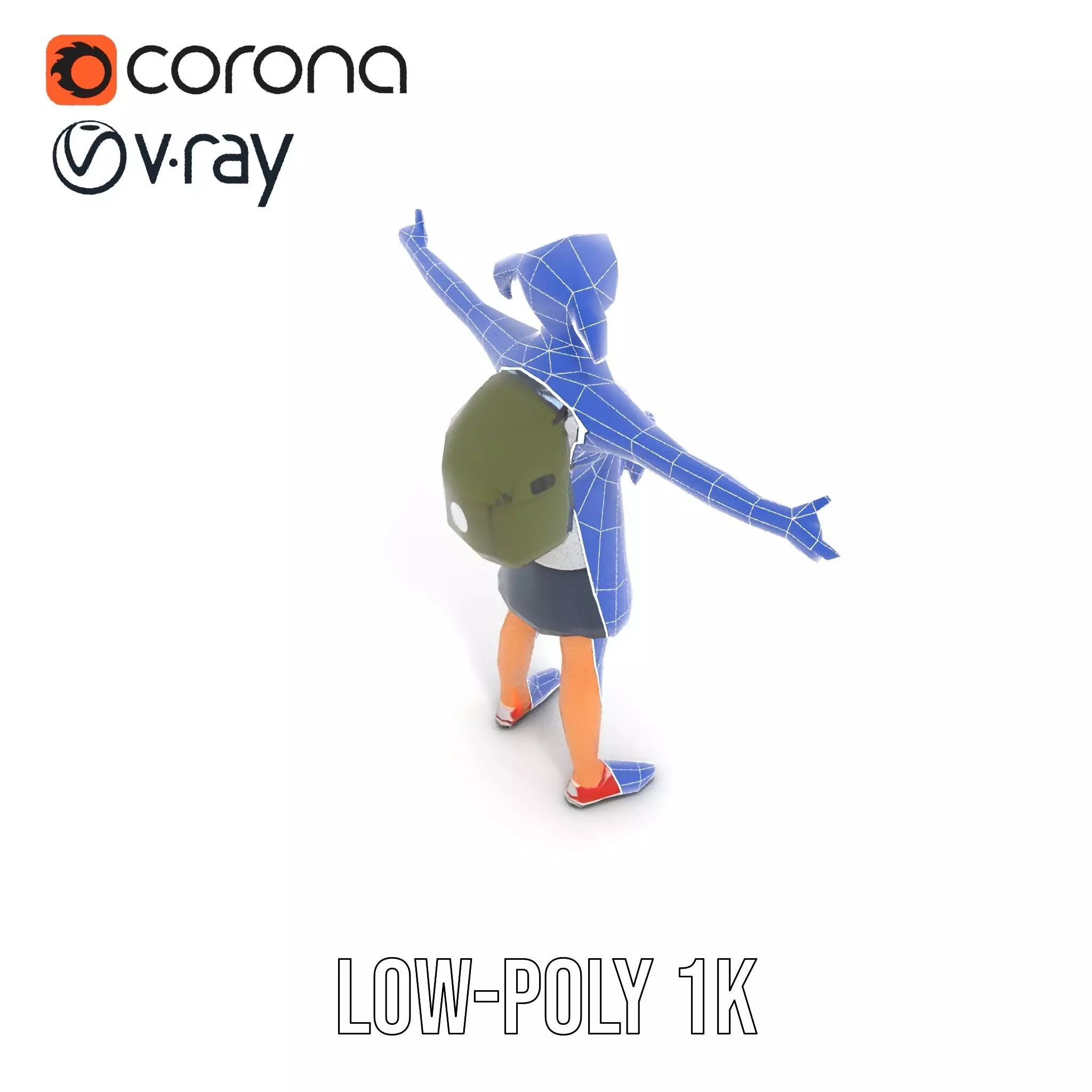 Cheerful Student model pack Low-poly 3D model_28