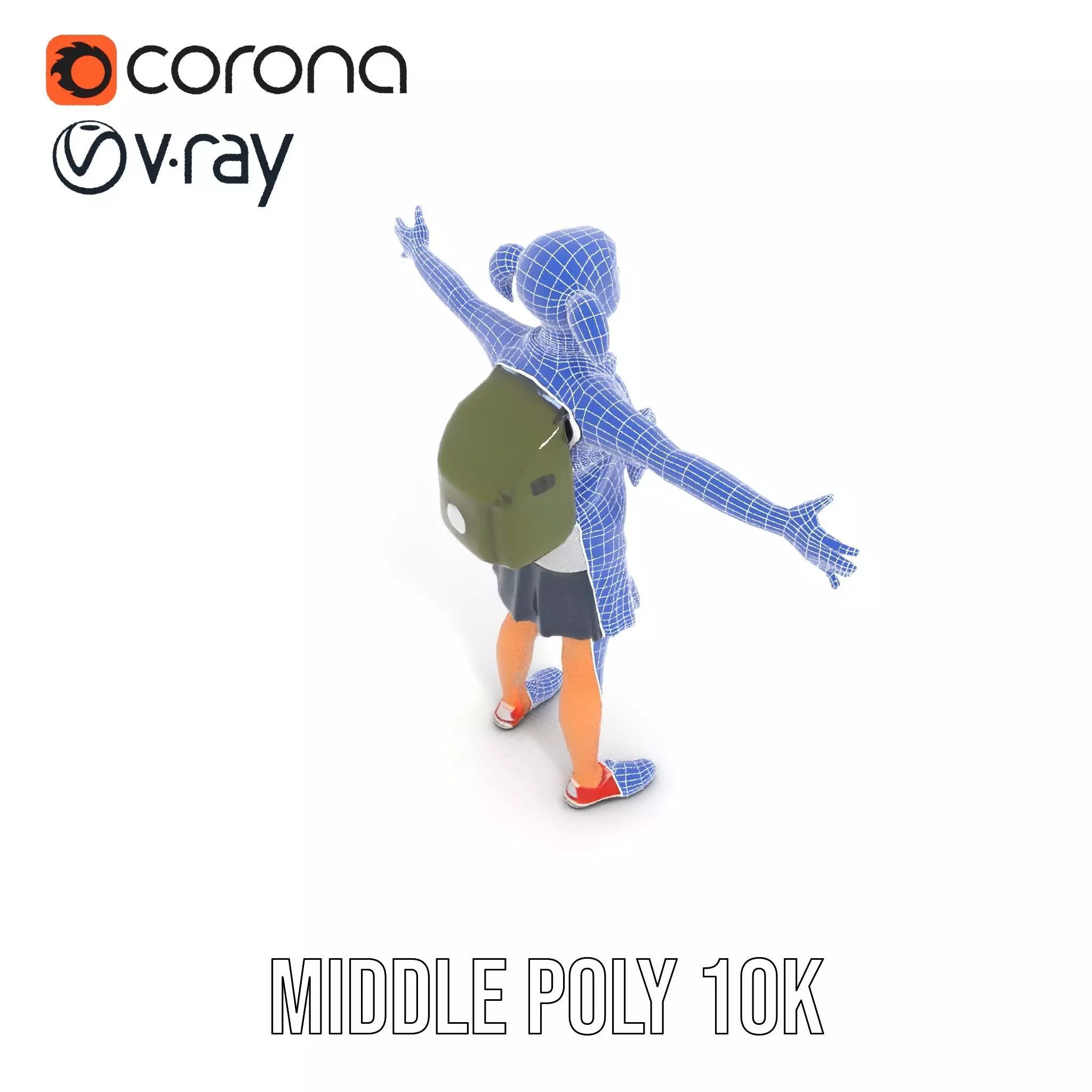 Cheerful Student model pack Low-poly 3D model_25