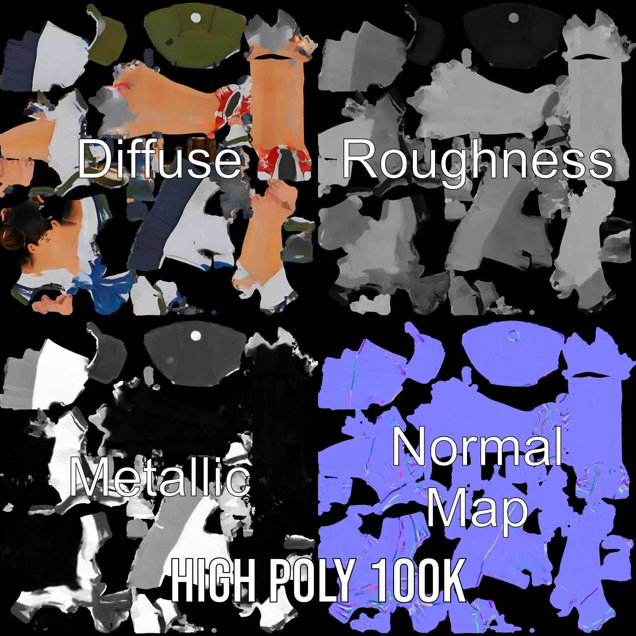 Cheerful Student model pack Low-poly 3D model_4