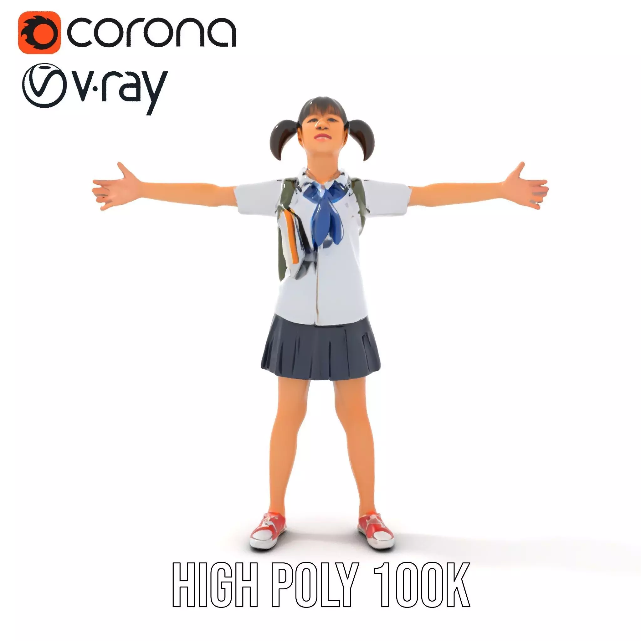 Cheerful Student model pack Low-poly 3D model_21