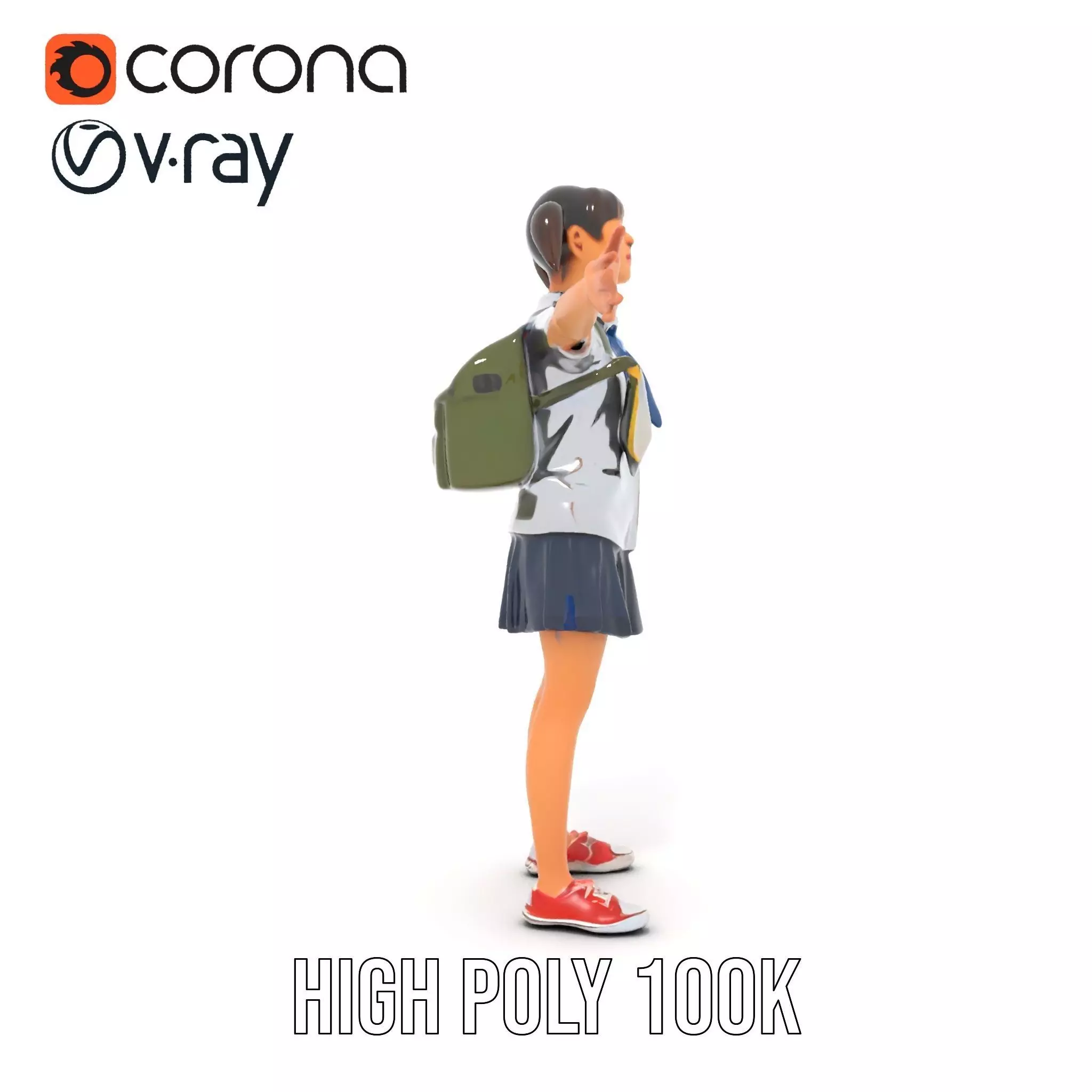 Cheerful Student model pack Low-poly 3D model_33