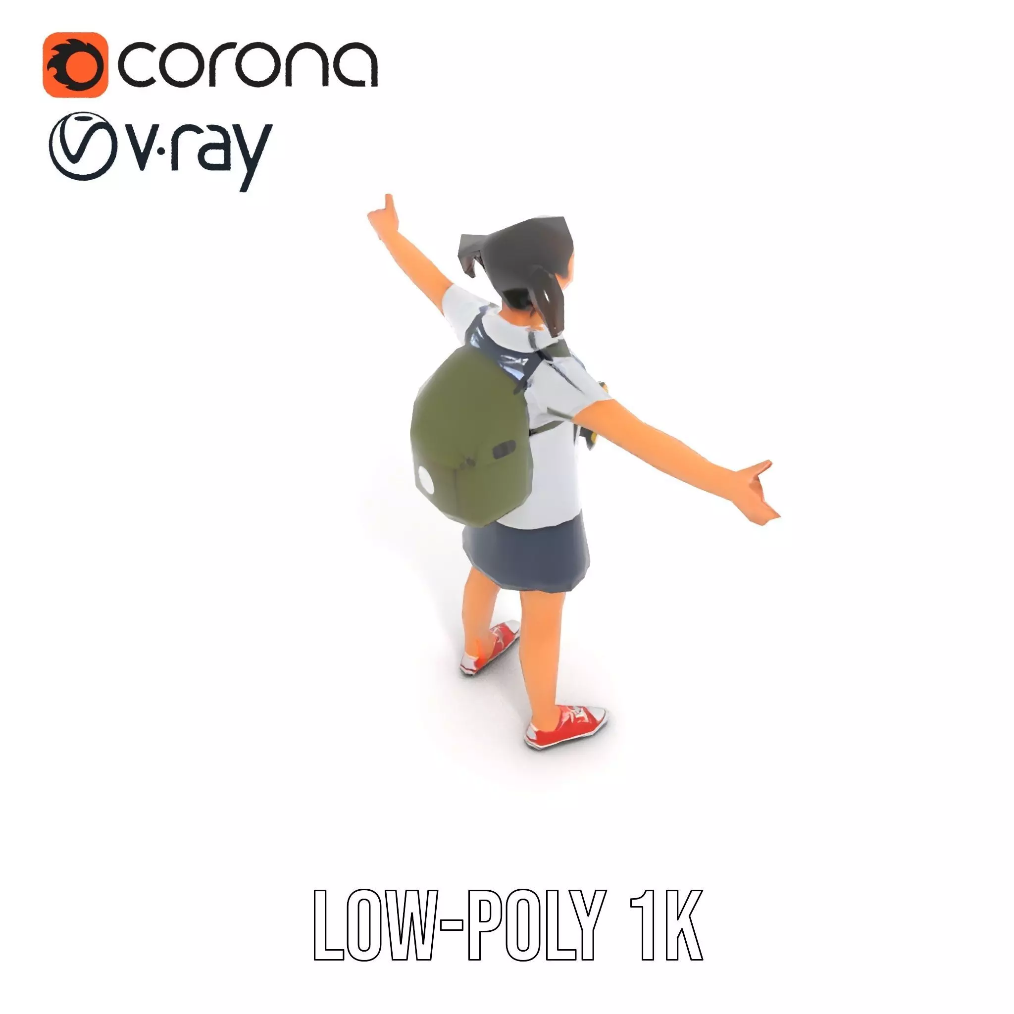 Cheerful Student model pack Low-poly 3D model_13