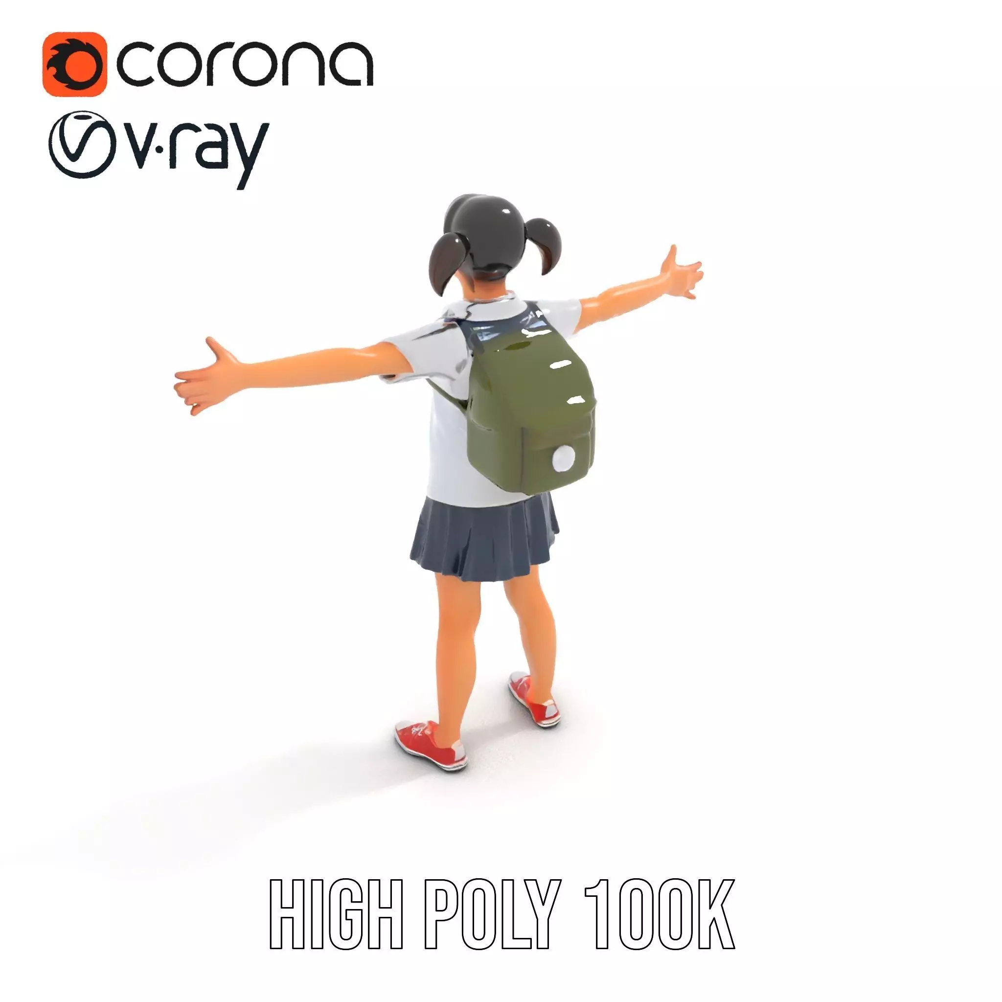 Cheerful Student model pack Low-poly 3D model_16