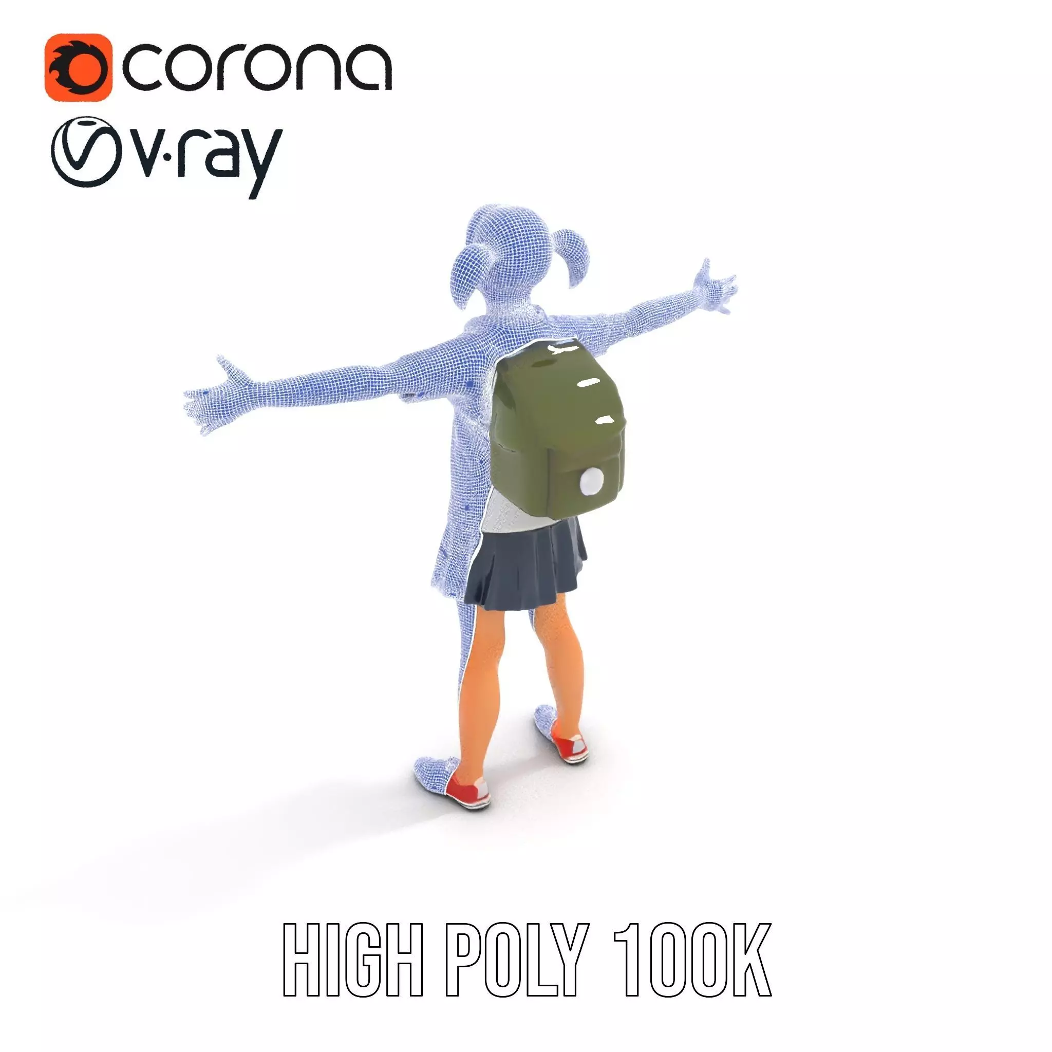 Cheerful Student model pack Low-poly 3D model_32