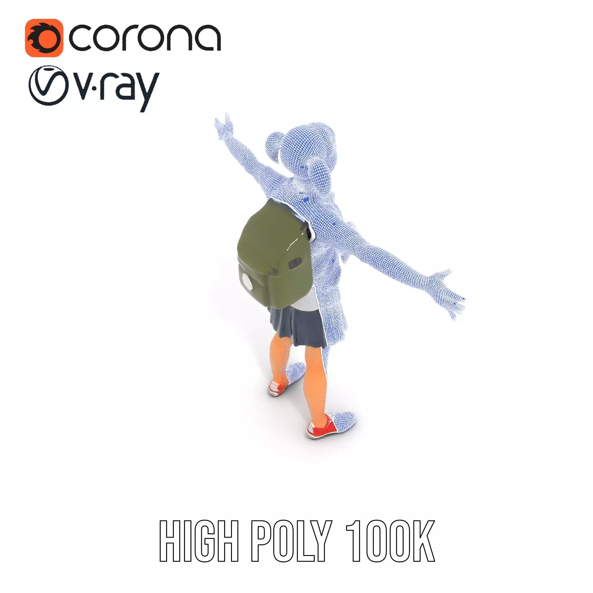 Cheerful Student model pack Low-poly 3D model_29